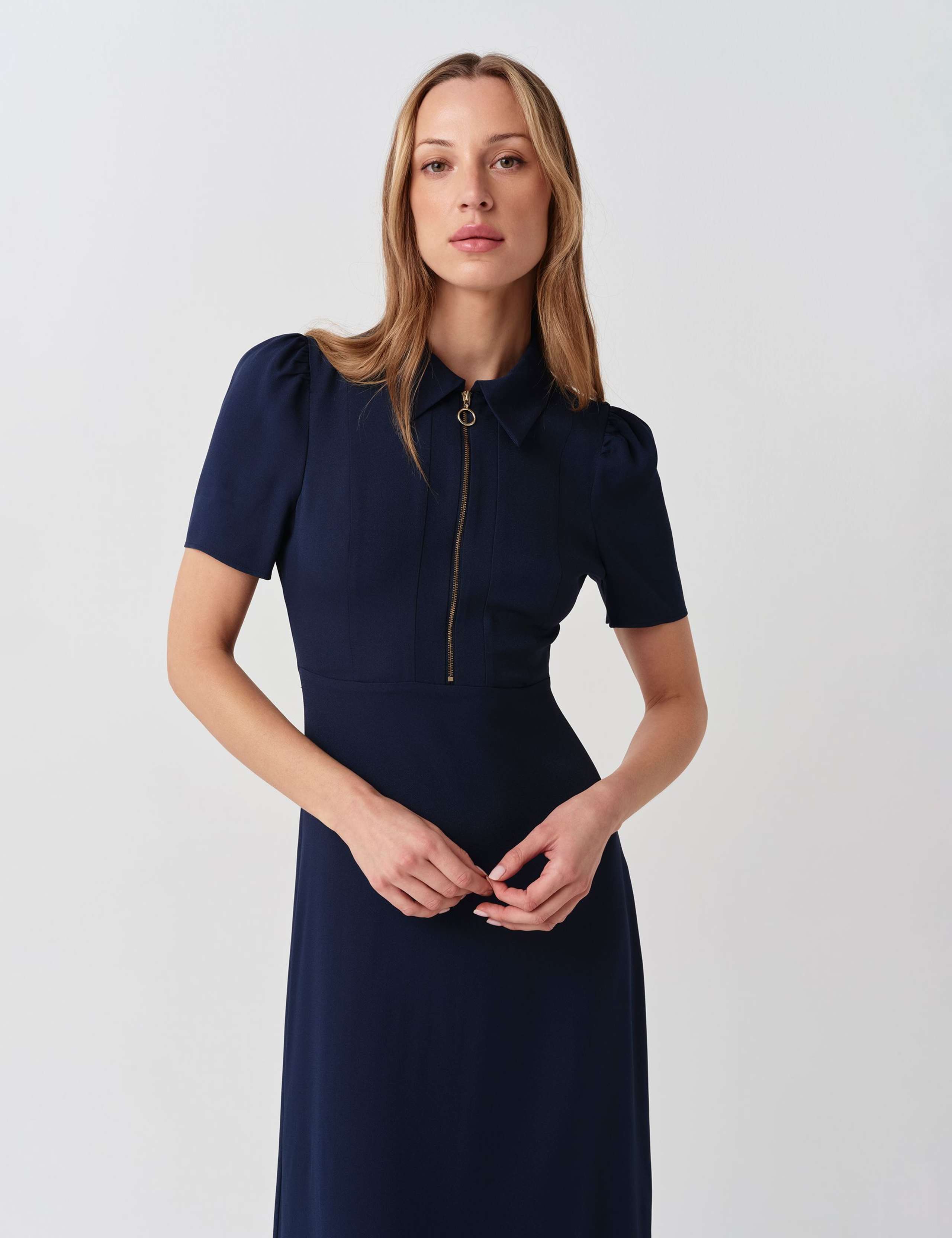 Zip Front Midi Shirt Dress 4 of 6