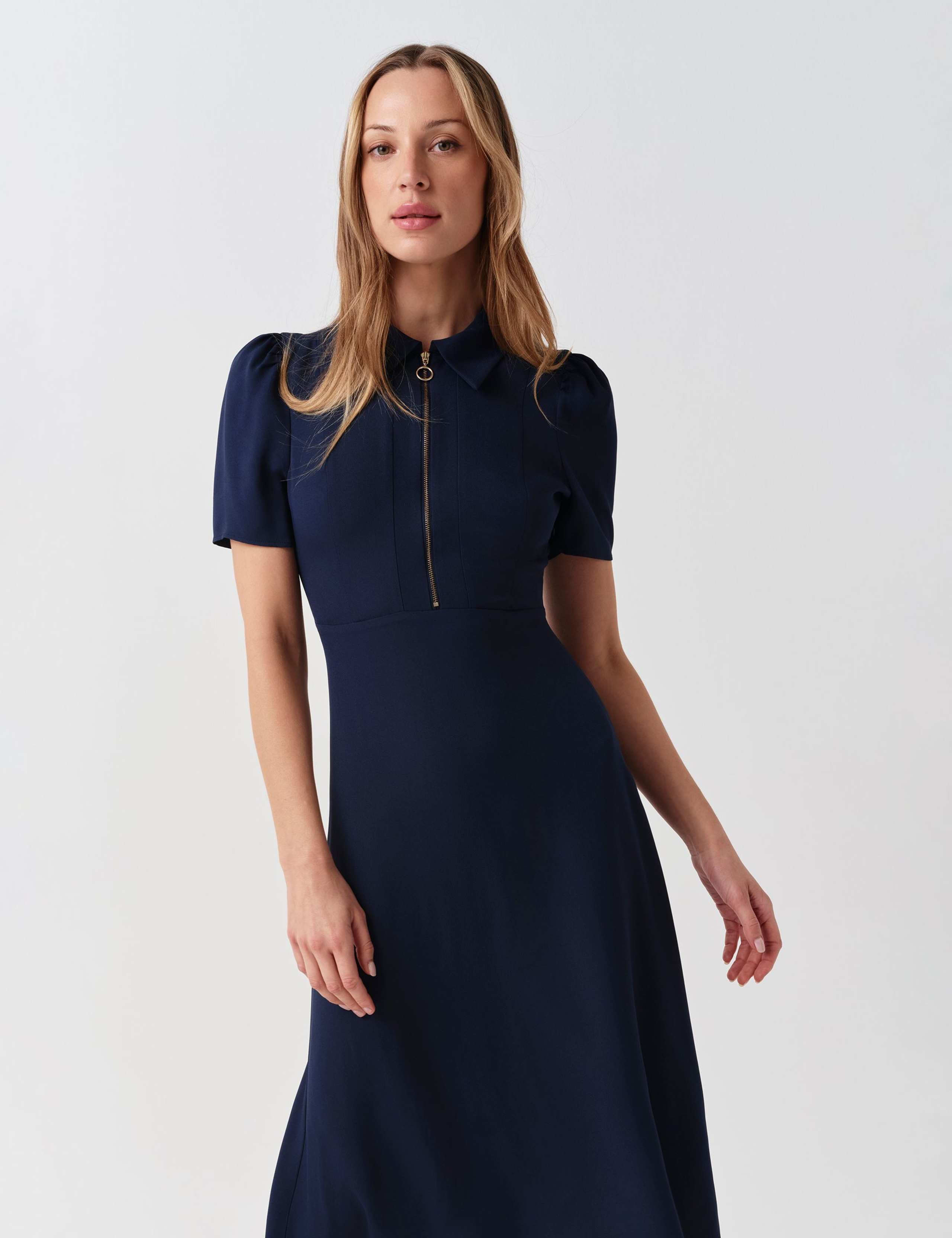 Zip Front Midi Shirt Dress 5 of 6