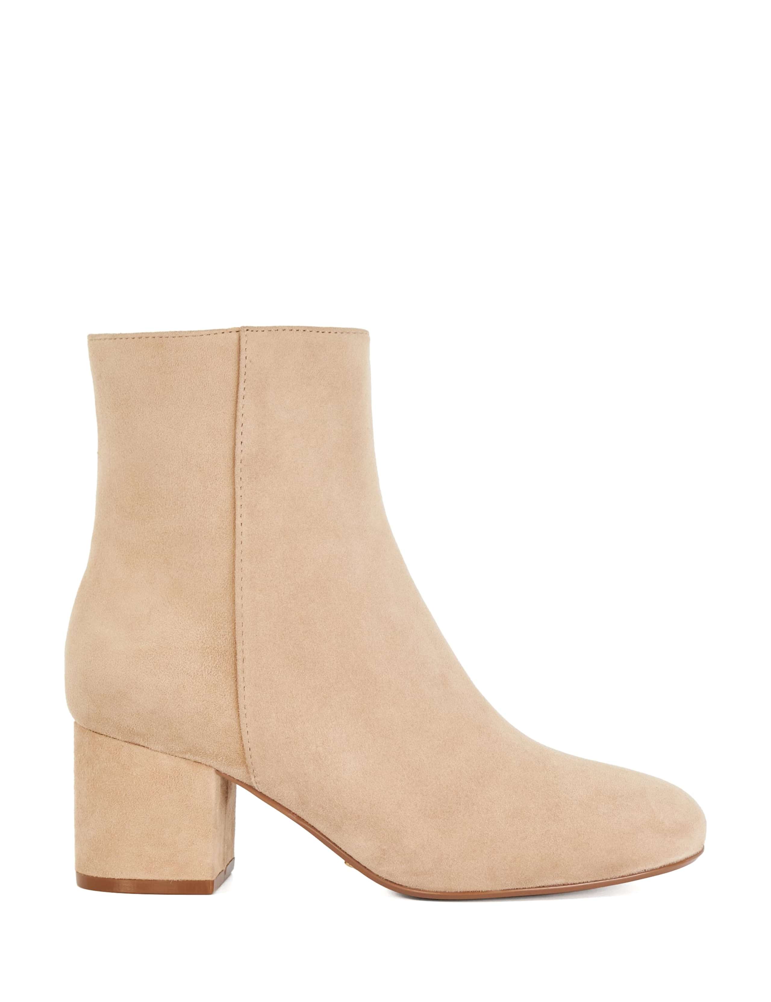 Suede Block Heel Ankle Boots 1 of 6