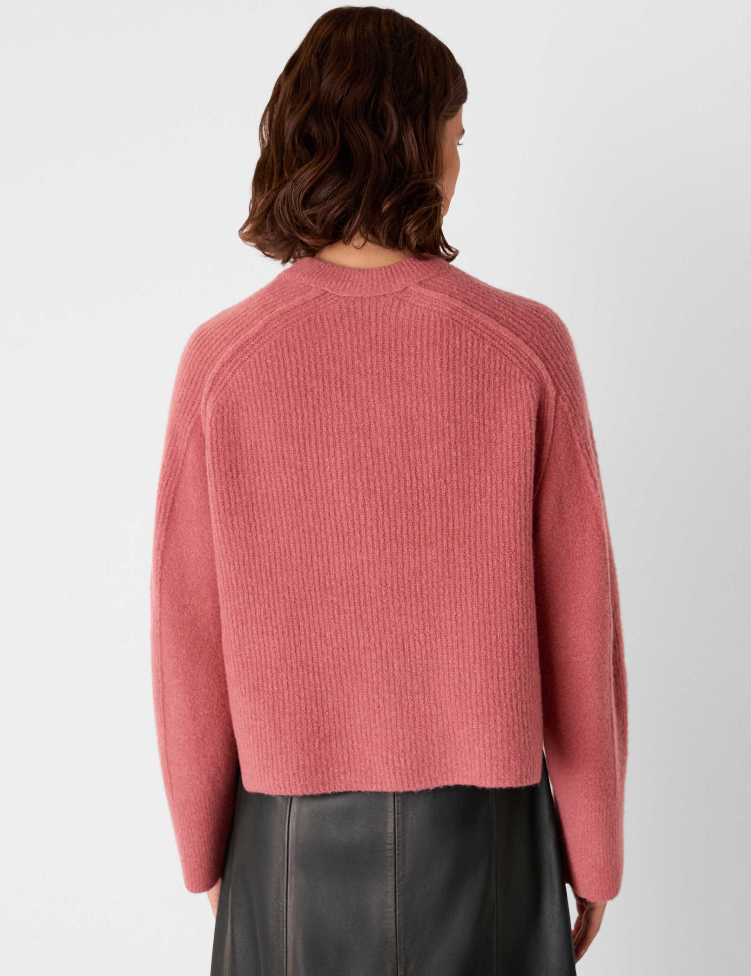 Wool Blend Textured Crew Neck Jumper 3 of 4