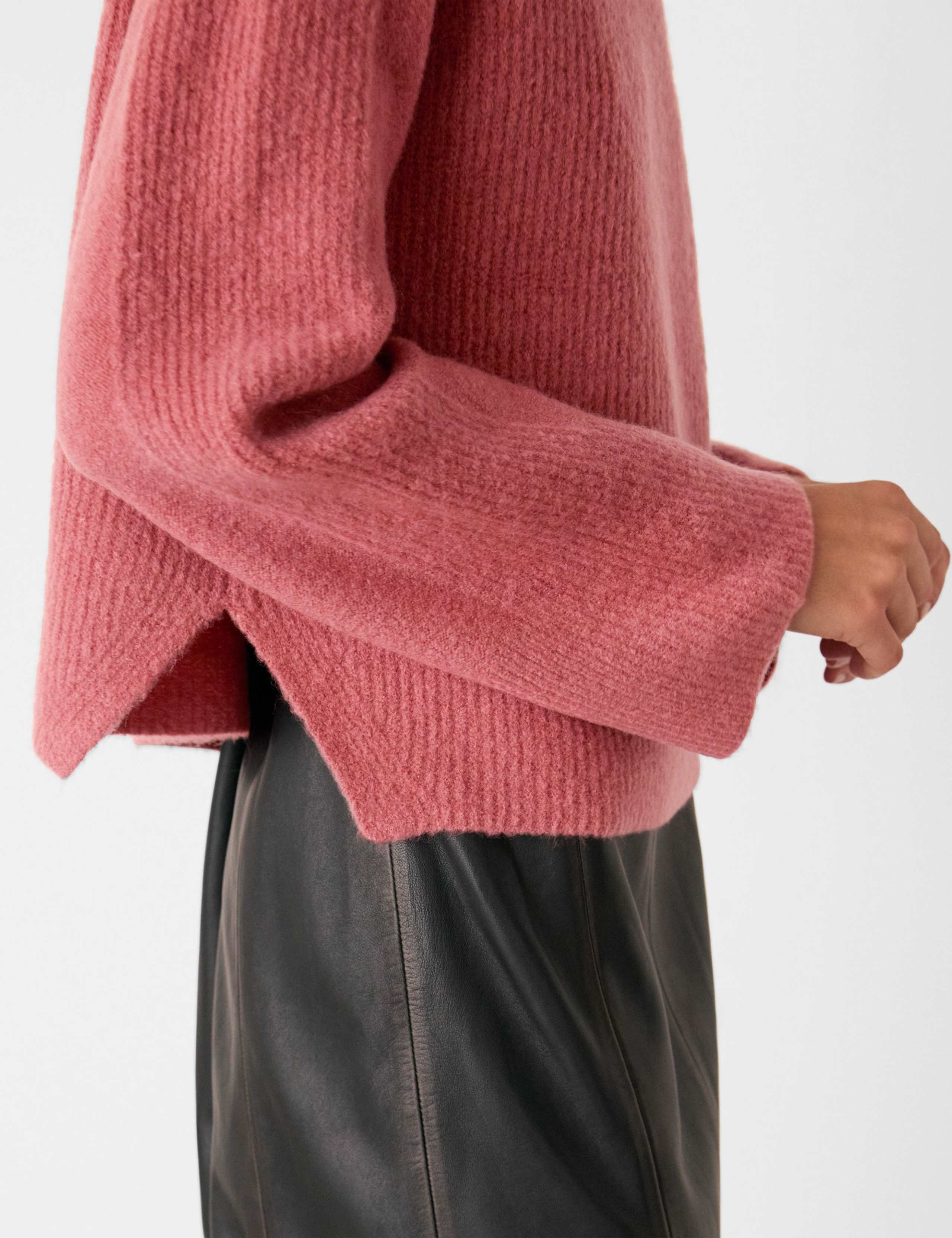 Wool Blend Textured Crew Neck Jumper 4 of 4
