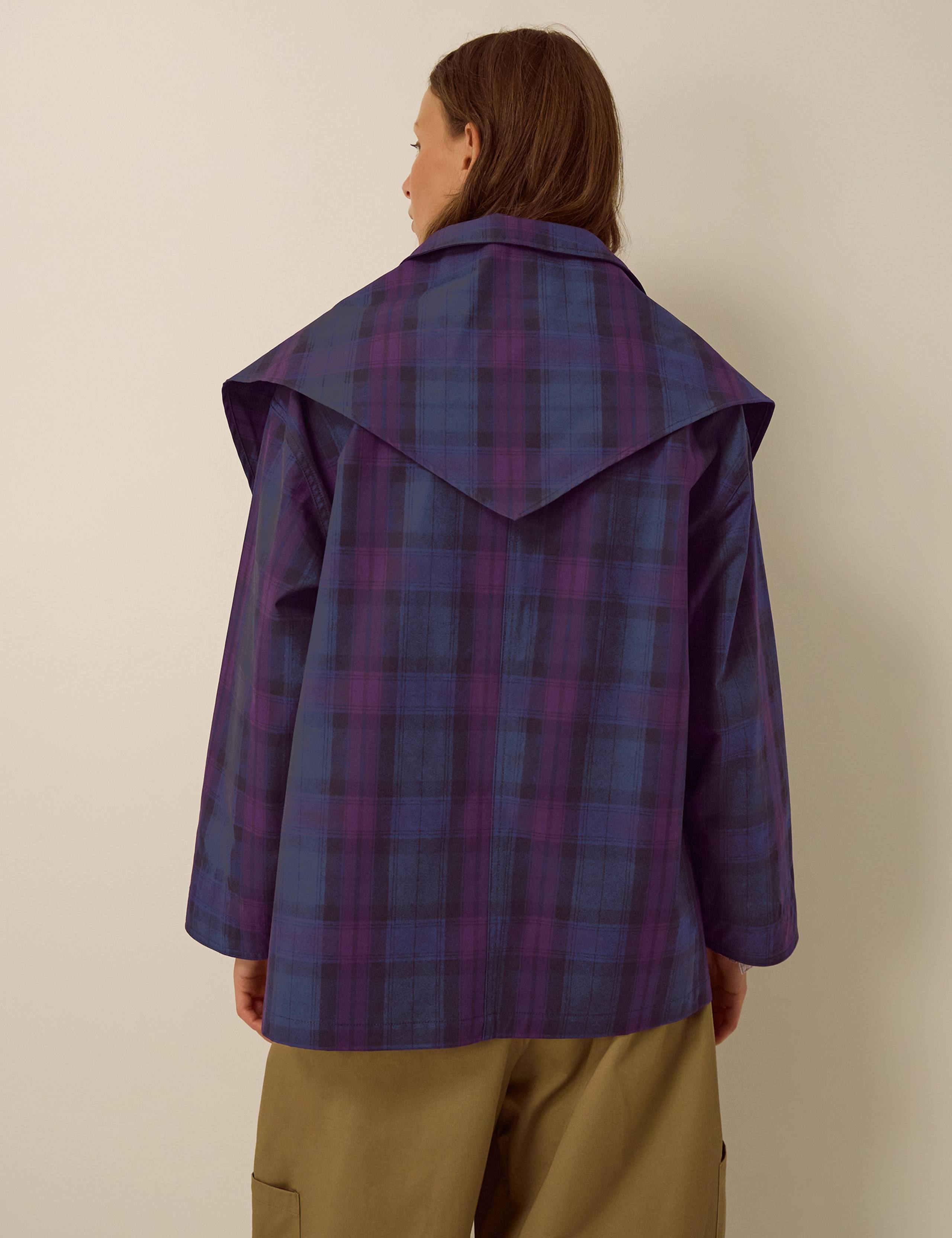 Checked Lightweight Cotton Cape 3 of 6