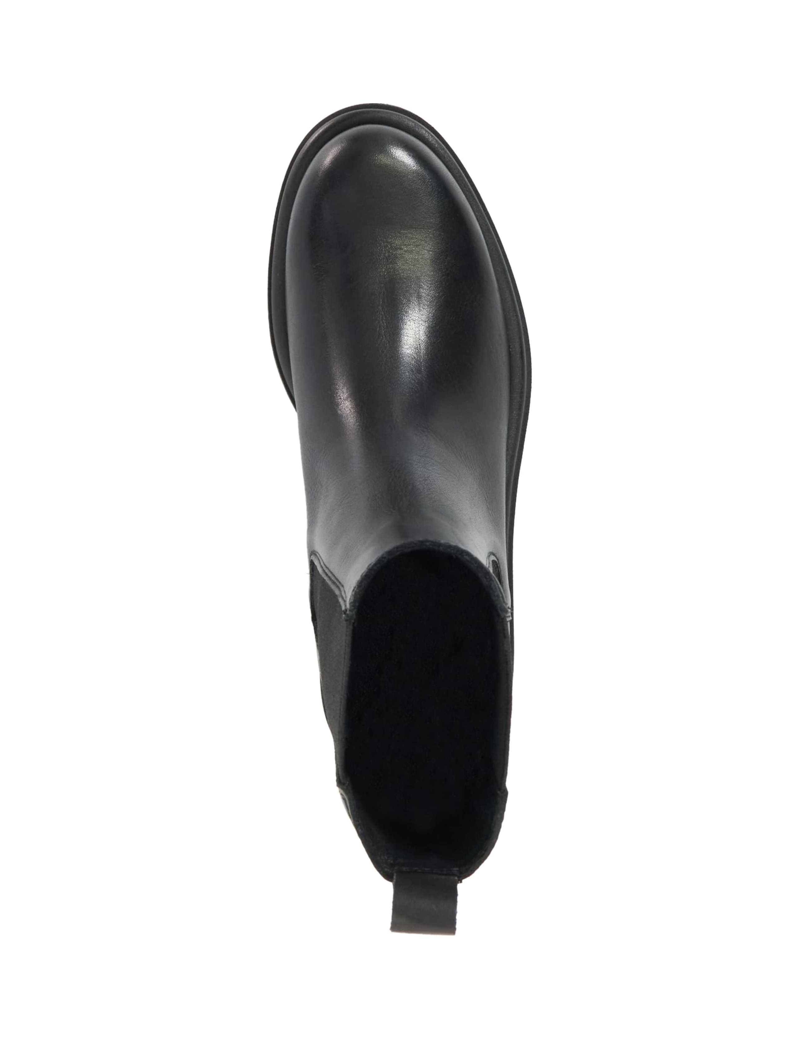 Leather Block Heel Round Toe Chelsea Boots 2 of 4