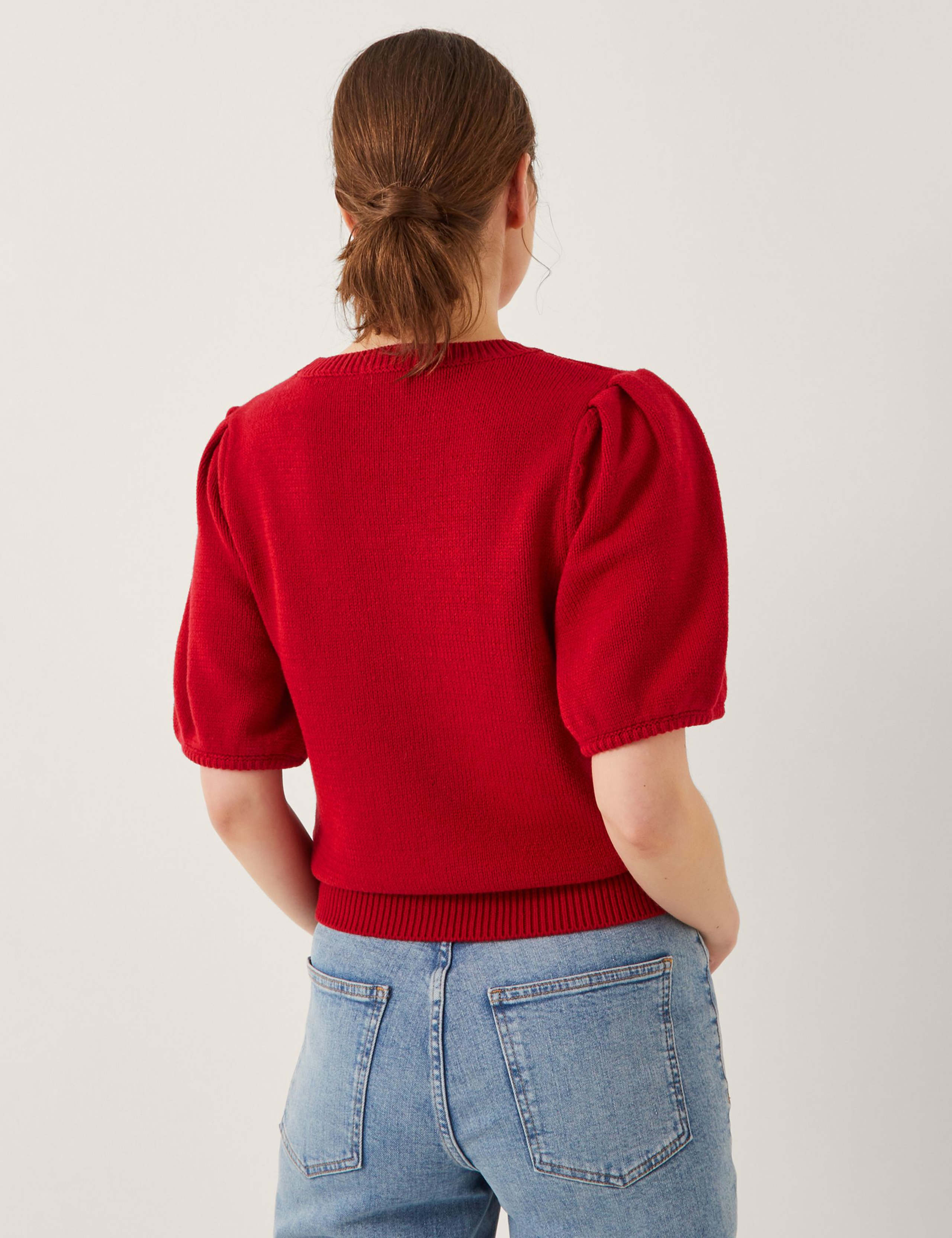 Cotton Rich Textured Crew Neck Jumper 4 of 4
