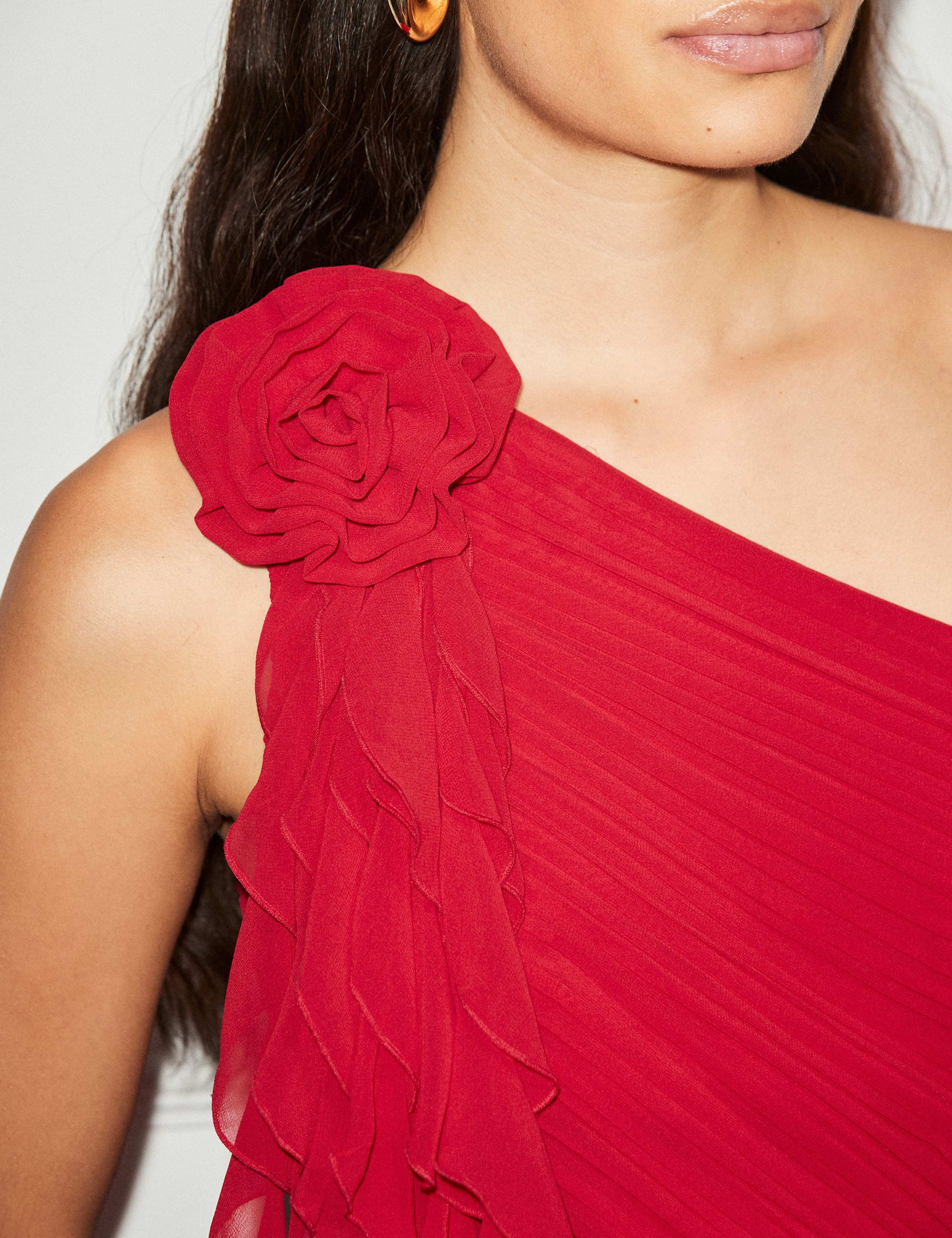 Corsage One Shoulder Maxi Waisted Dress 4 of 5