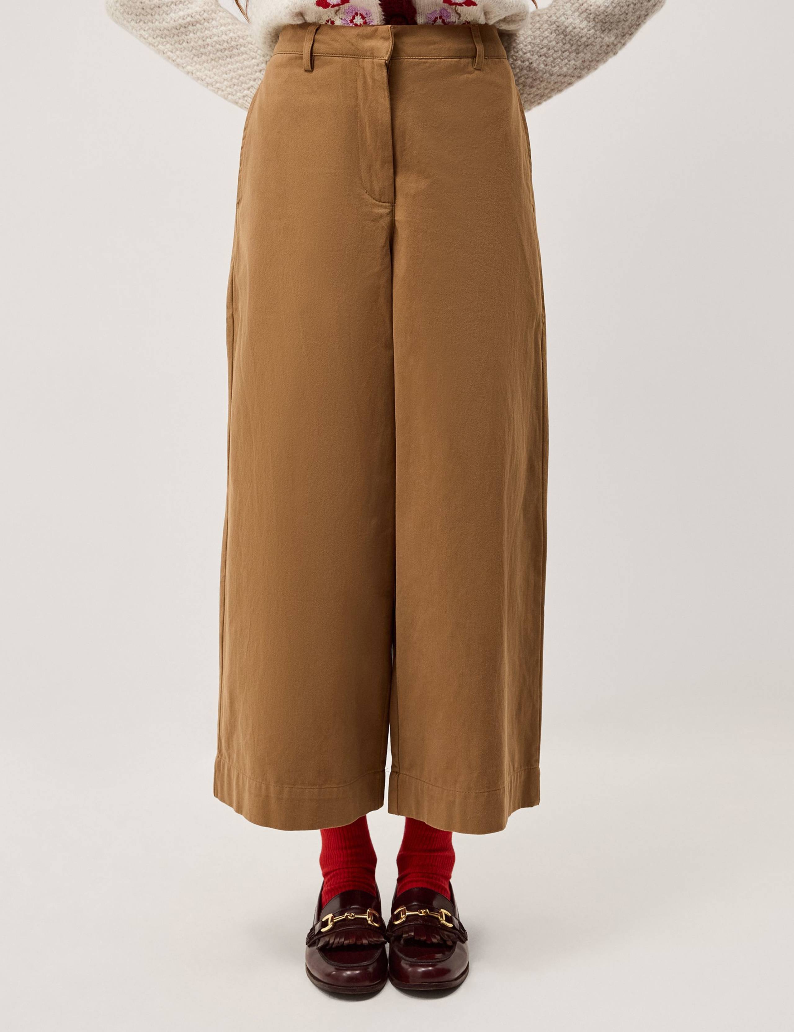Pure Cotton Wide Leg Trousers 1 of 5
