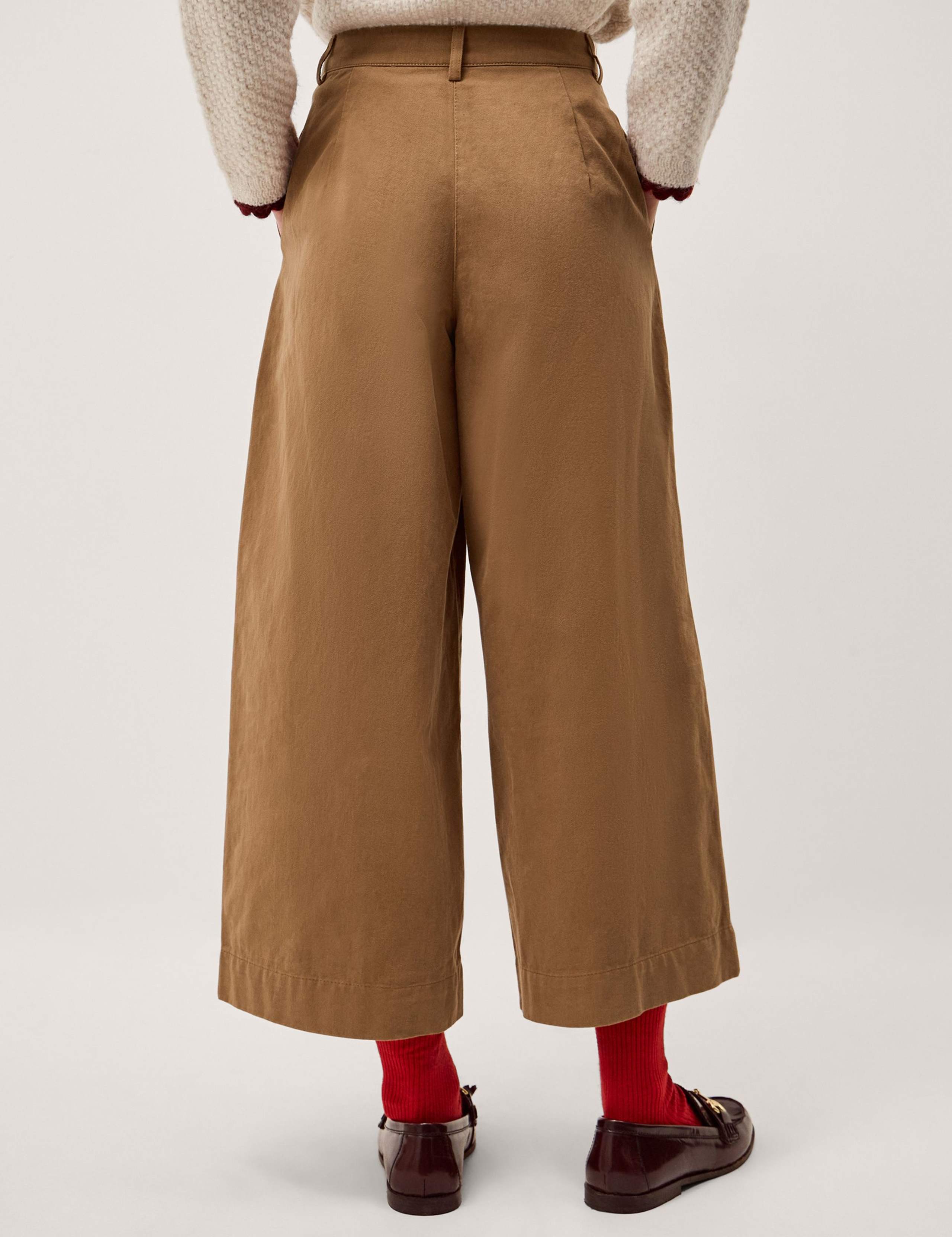 Pure Cotton Wide Leg Trousers 4 of 5