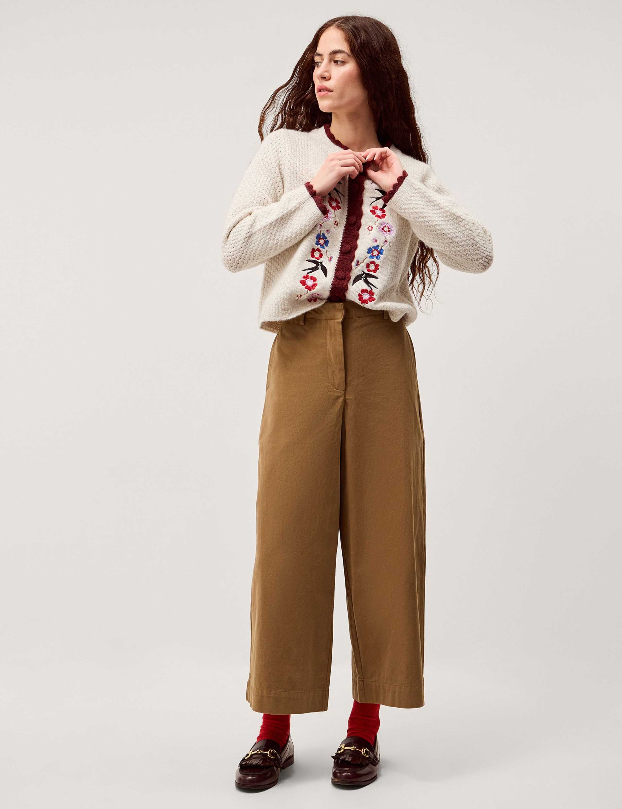 Pure Cotton Wide Leg Trousers 5 of 5