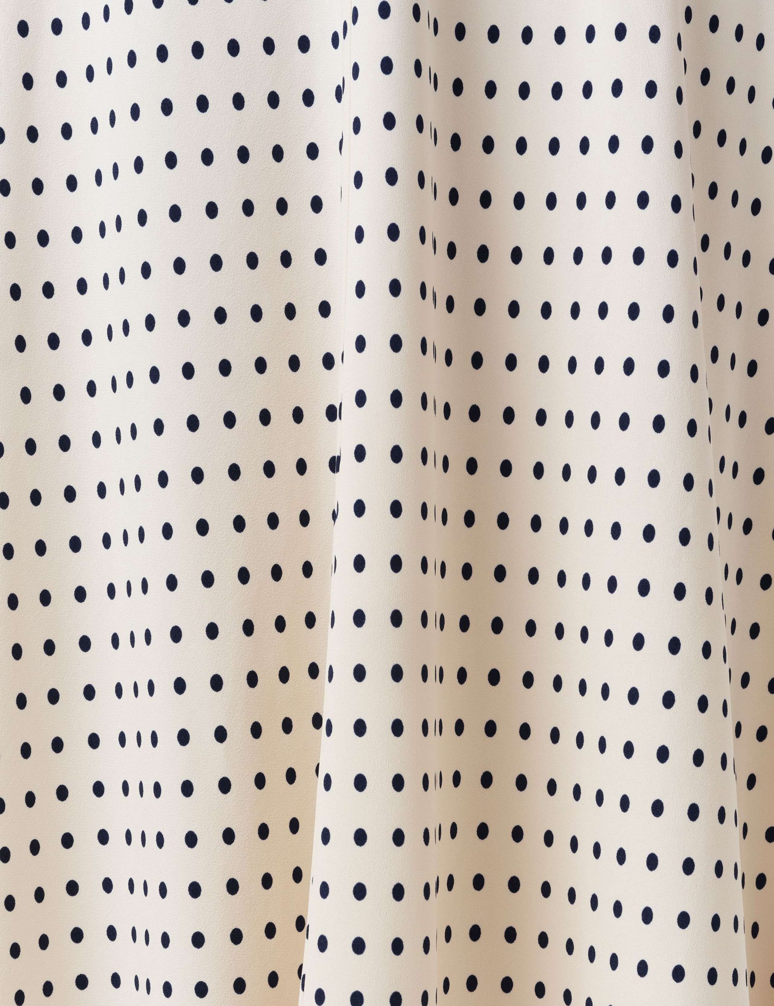 Crepe Polka Dot V-Neck Midi Tea Dress 6 of 6