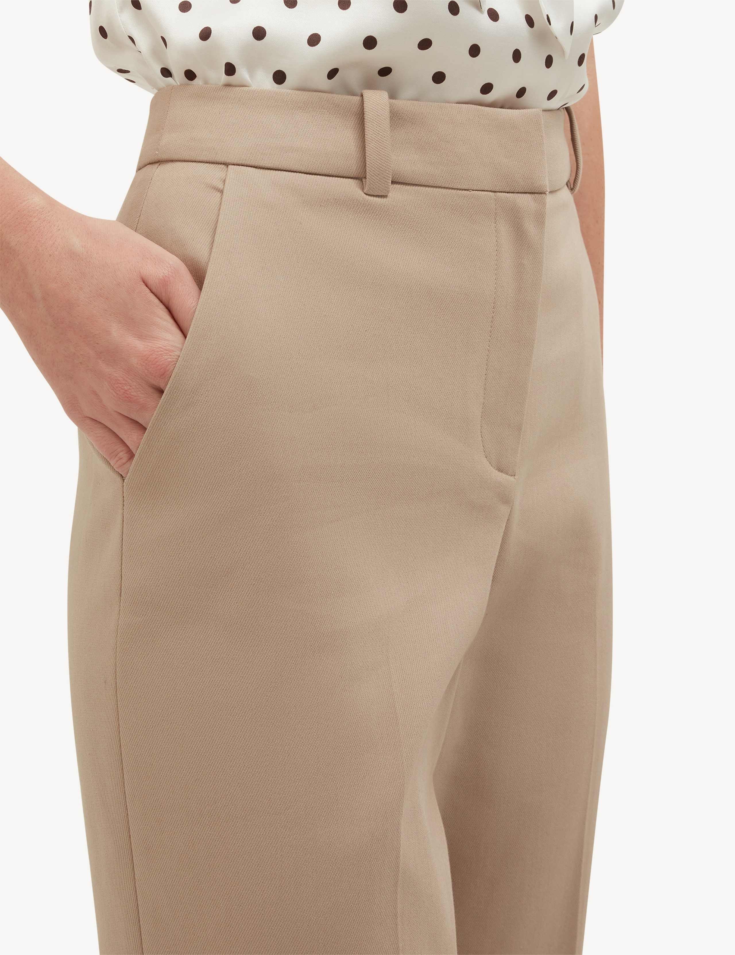 Cotton Blend Straight Leg Trousers 4 of 5