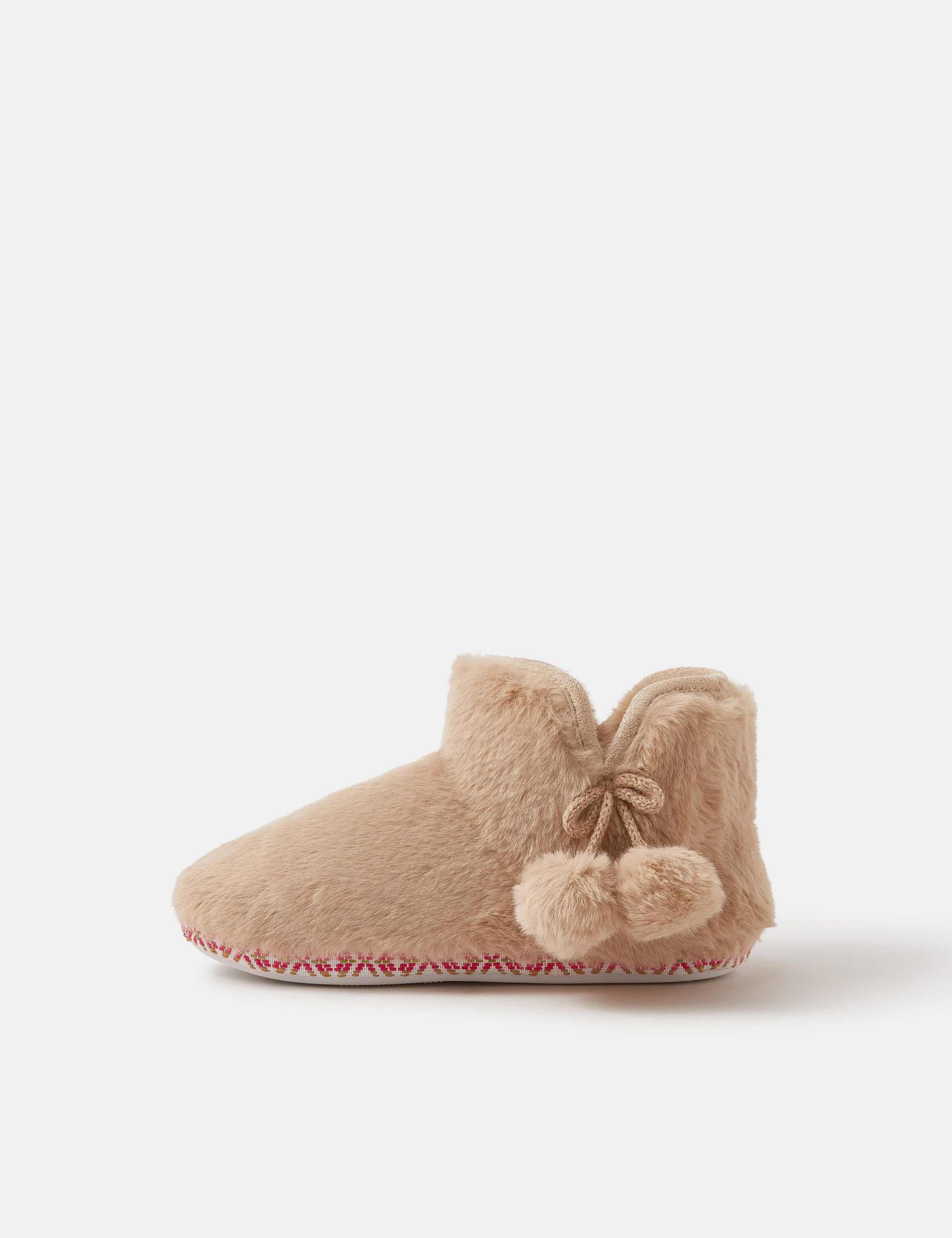 Faux Fur Pom Pom Slipper Boots 2 of 3