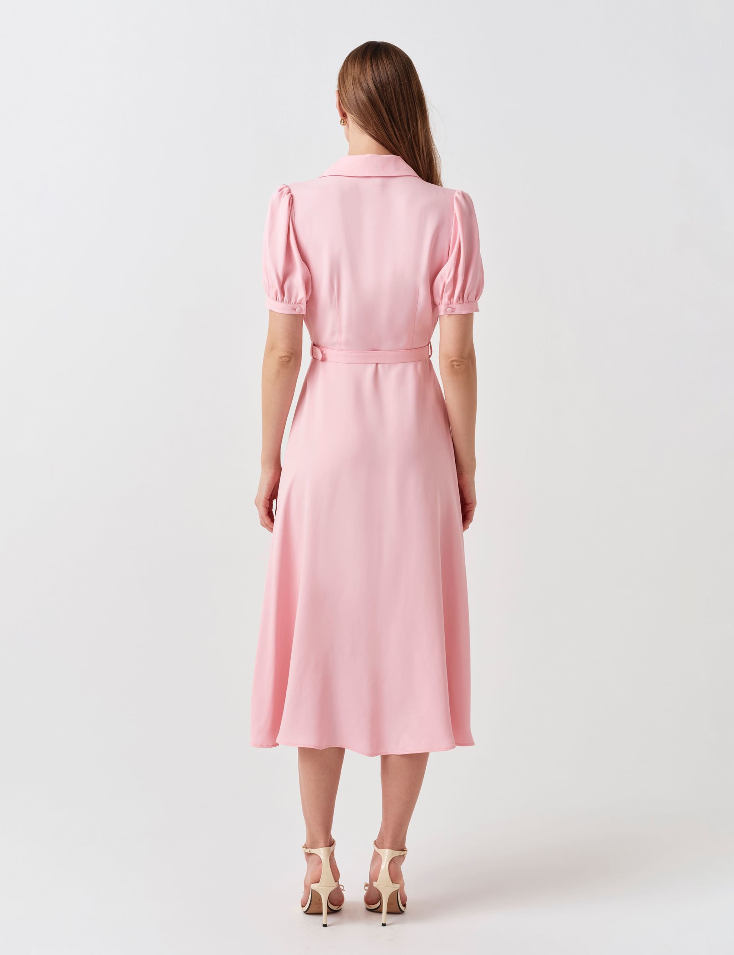 Crepe Button Through Midi Shirt Dress 3 of 6