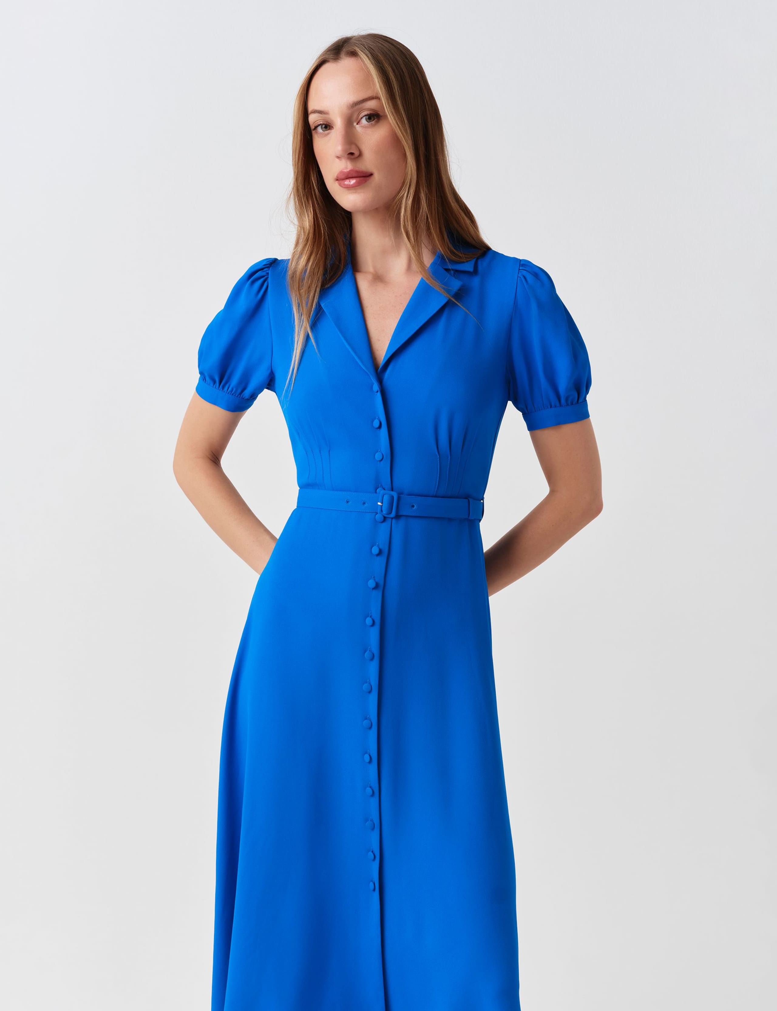 Crepe Button Through Midi Shirt Dress 5 of 6