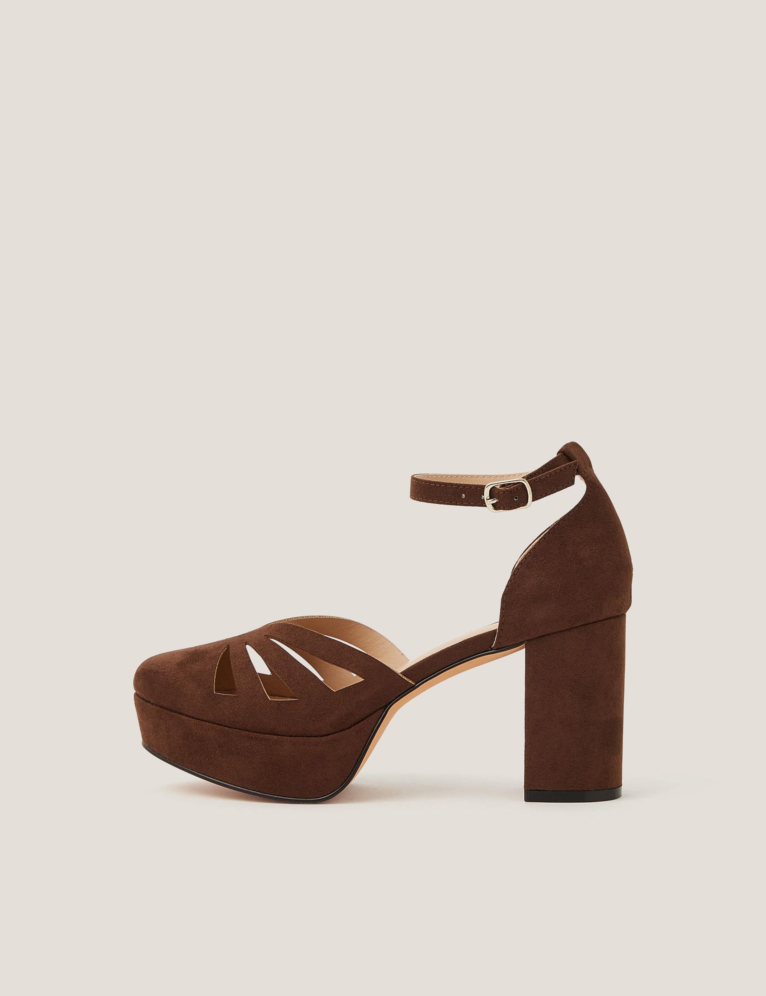 Suede Cut Out Platform Heels 1 of 3