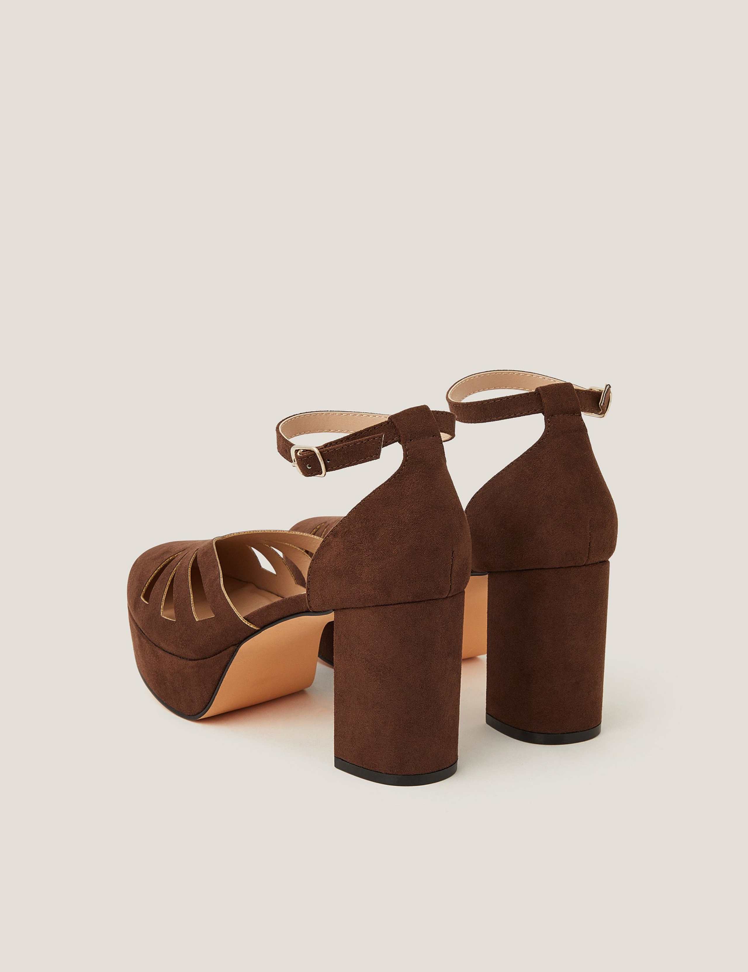 Suede Cut Out Platform Heels 3 of 3