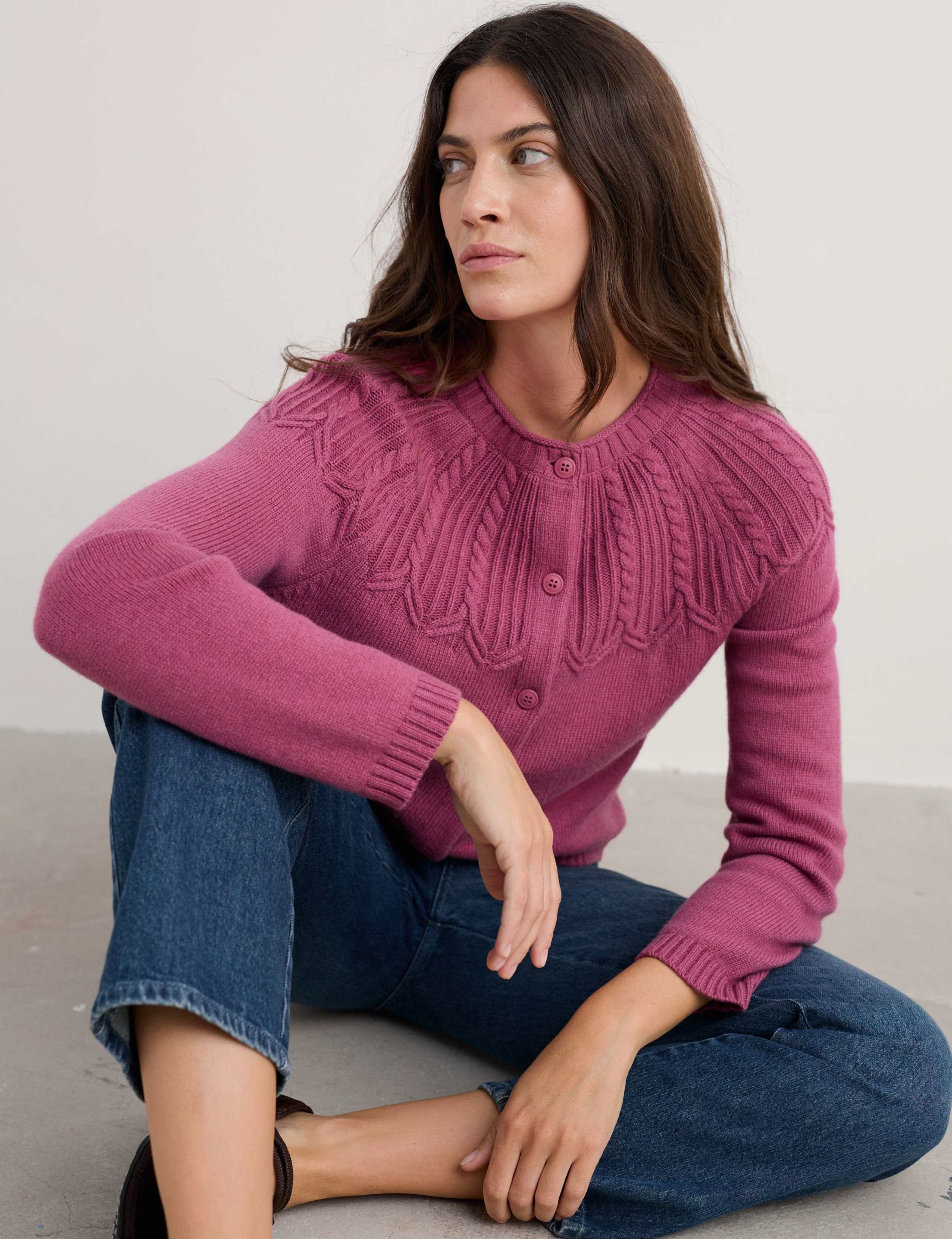 Cotton Blend Cardigan with Merino Wool 4 of 5