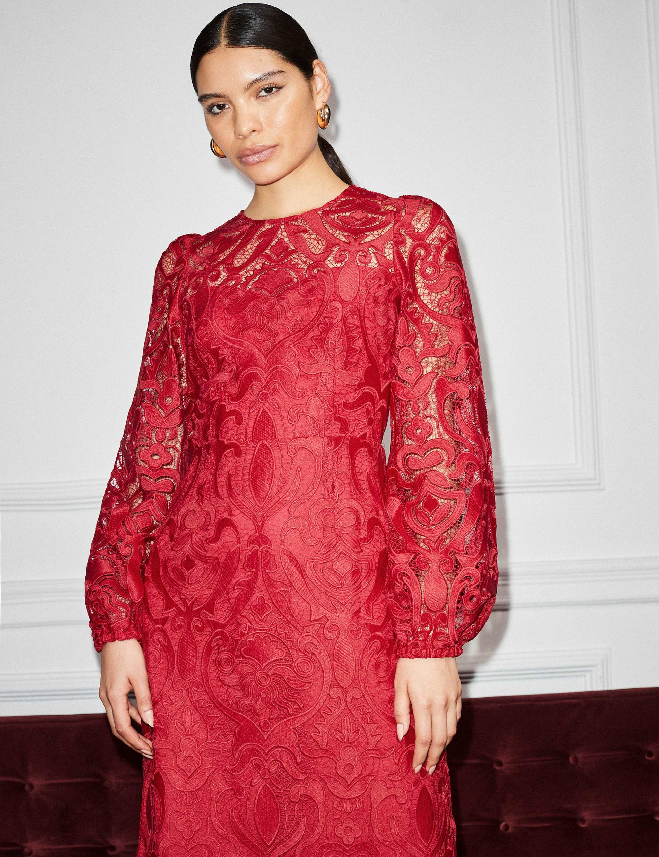 Lace Open Back Midi Column Dress 6 of 6