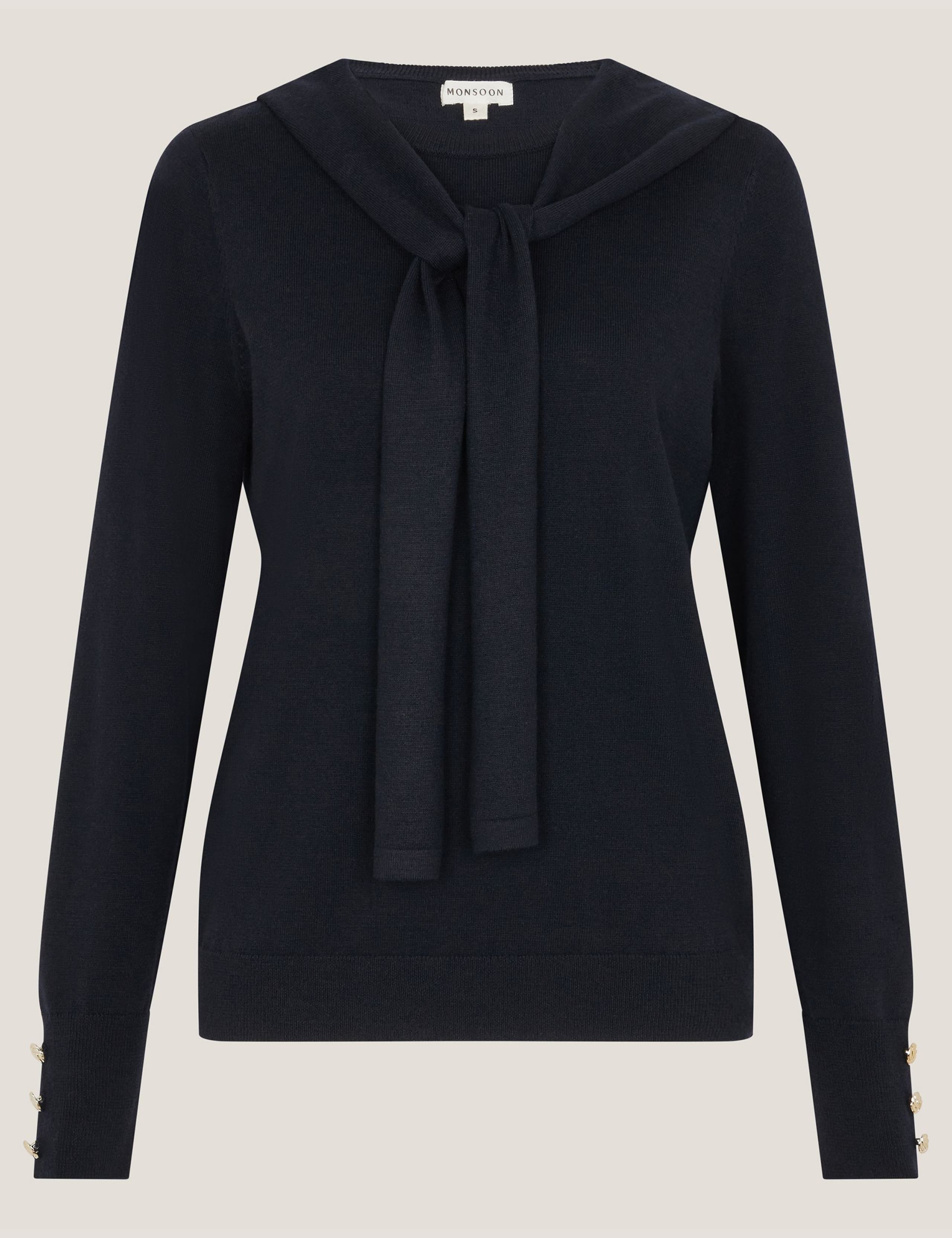 Tie Neck Button Detail Jumper 2 of 4