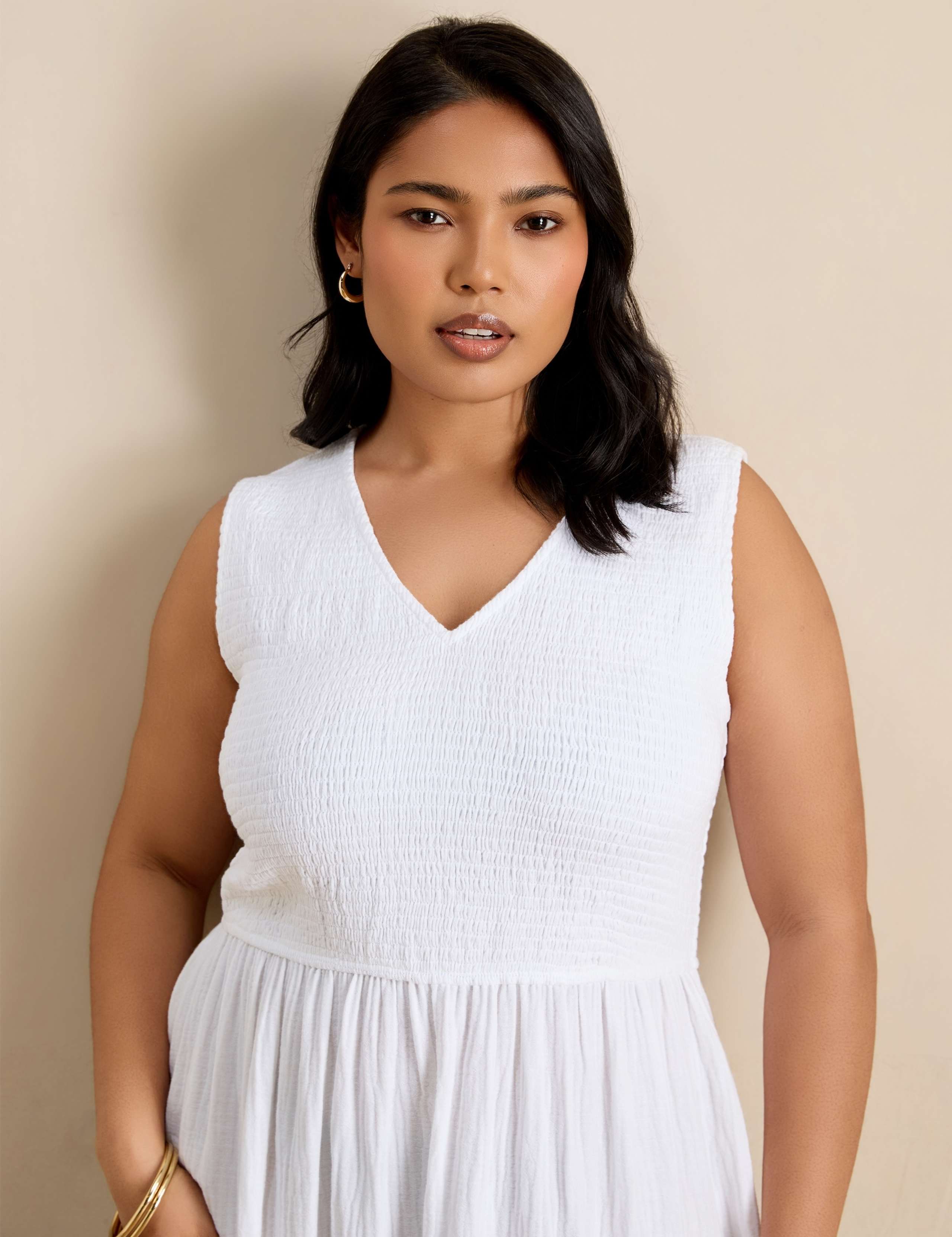 Pure Cotton Broderie Midaxi Waisted Dress 2 of 6