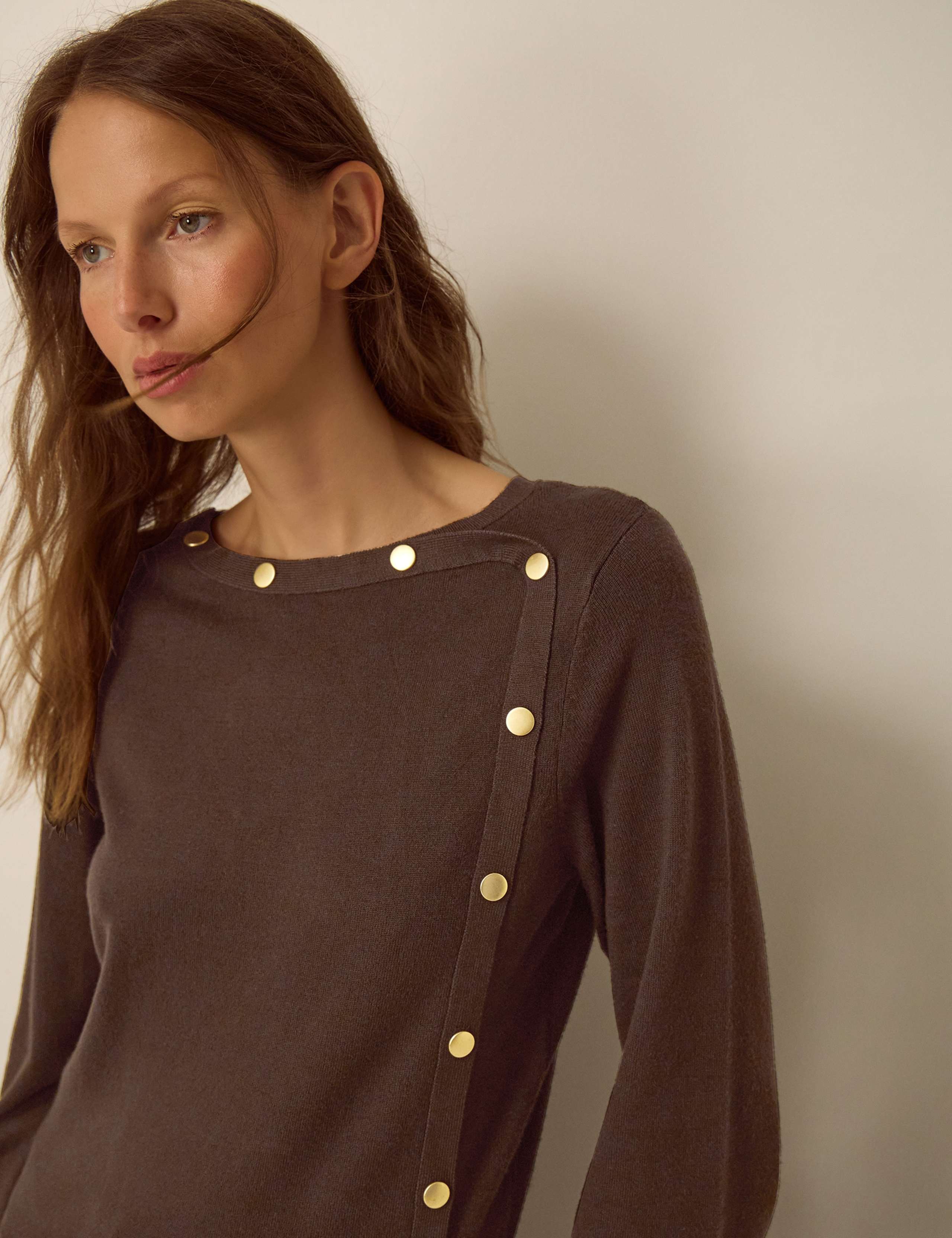 Round Neck Button Detail Jumper 4 of 4