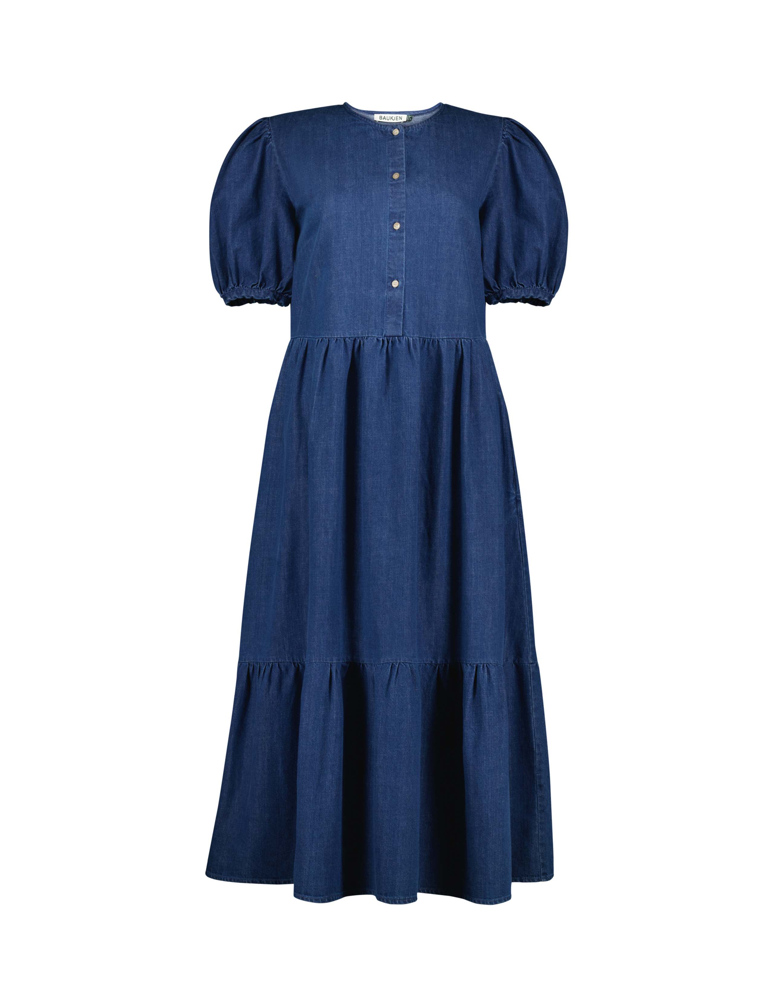 Denim Midi Smock Dress 2 of 6