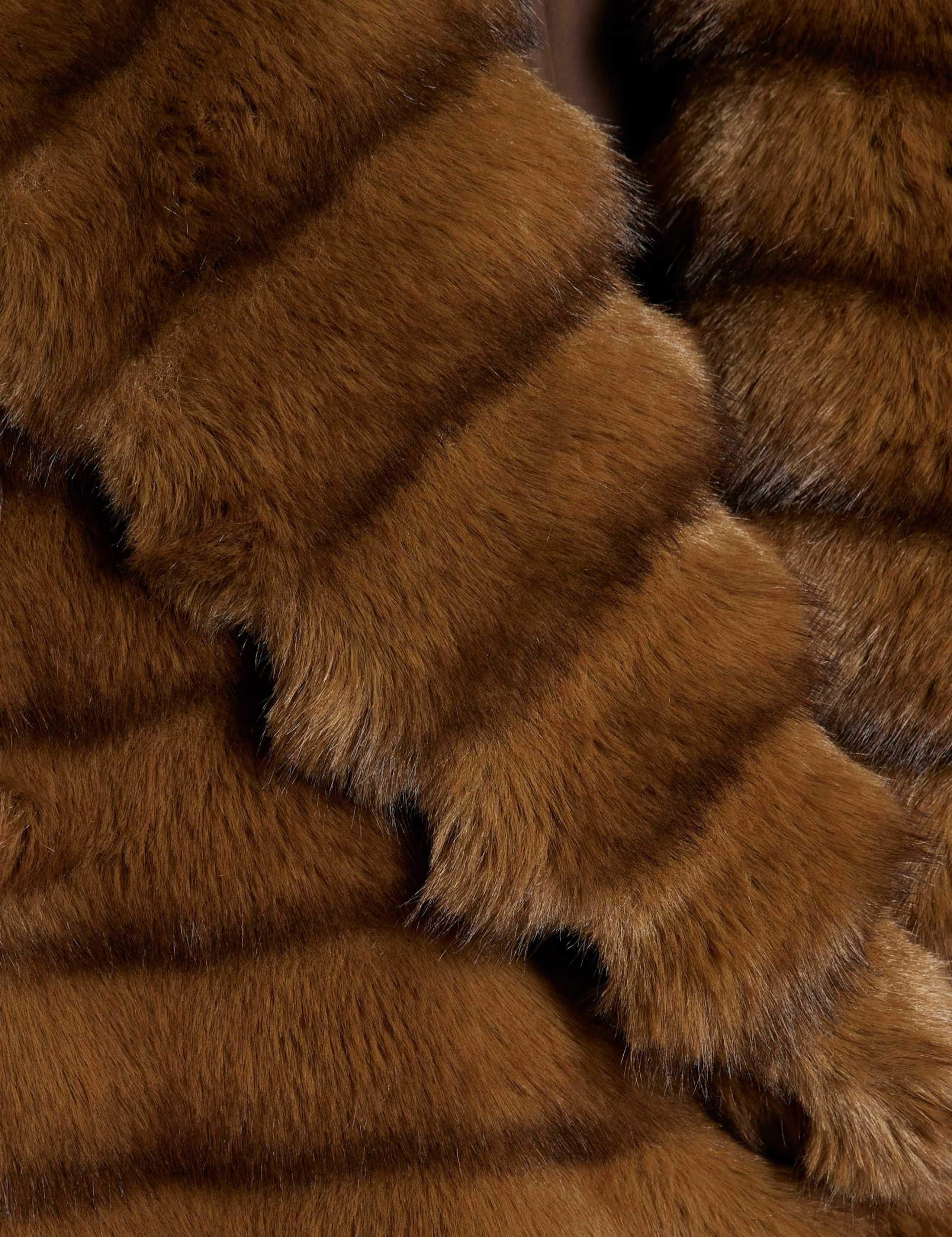 Faux Fur Oversized Longline Unlined Coat 3 of 6
