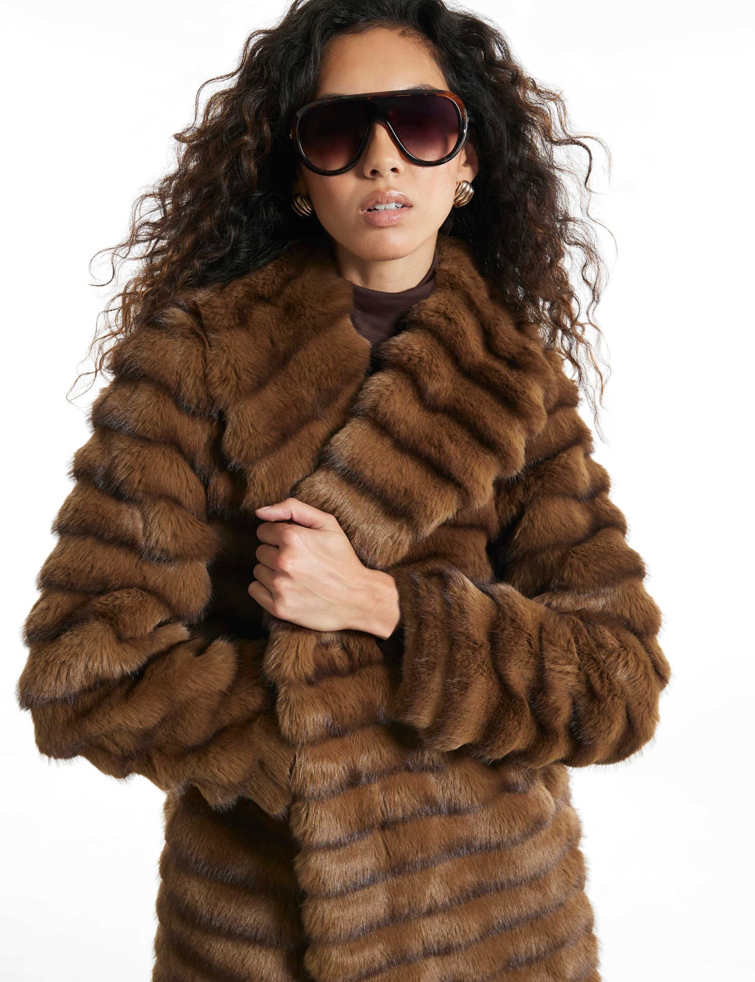 Faux Fur Oversized Longline Unlined Coat 6 of 6