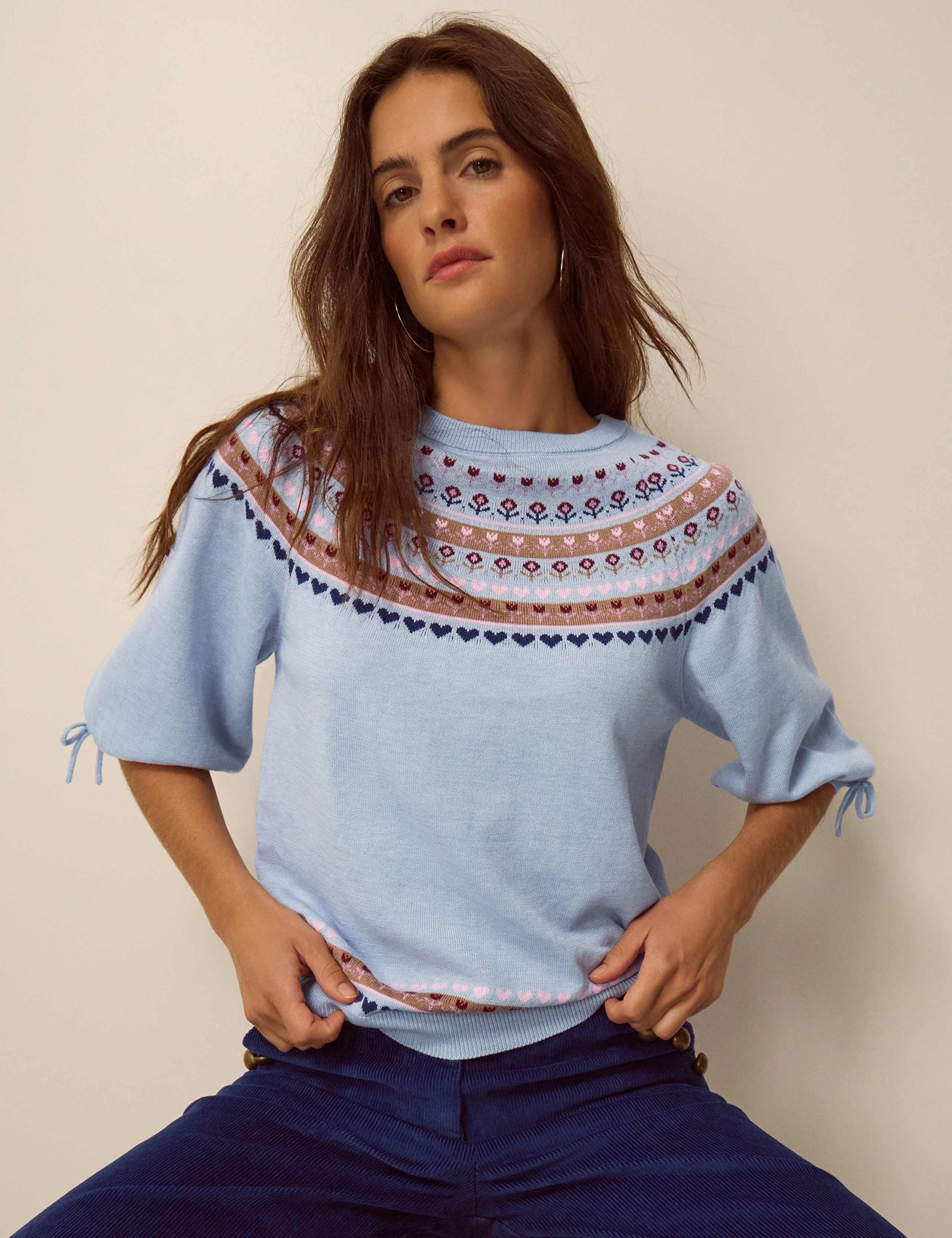 Fairisle Short Sleeve Jumper With Wool 4 of 5