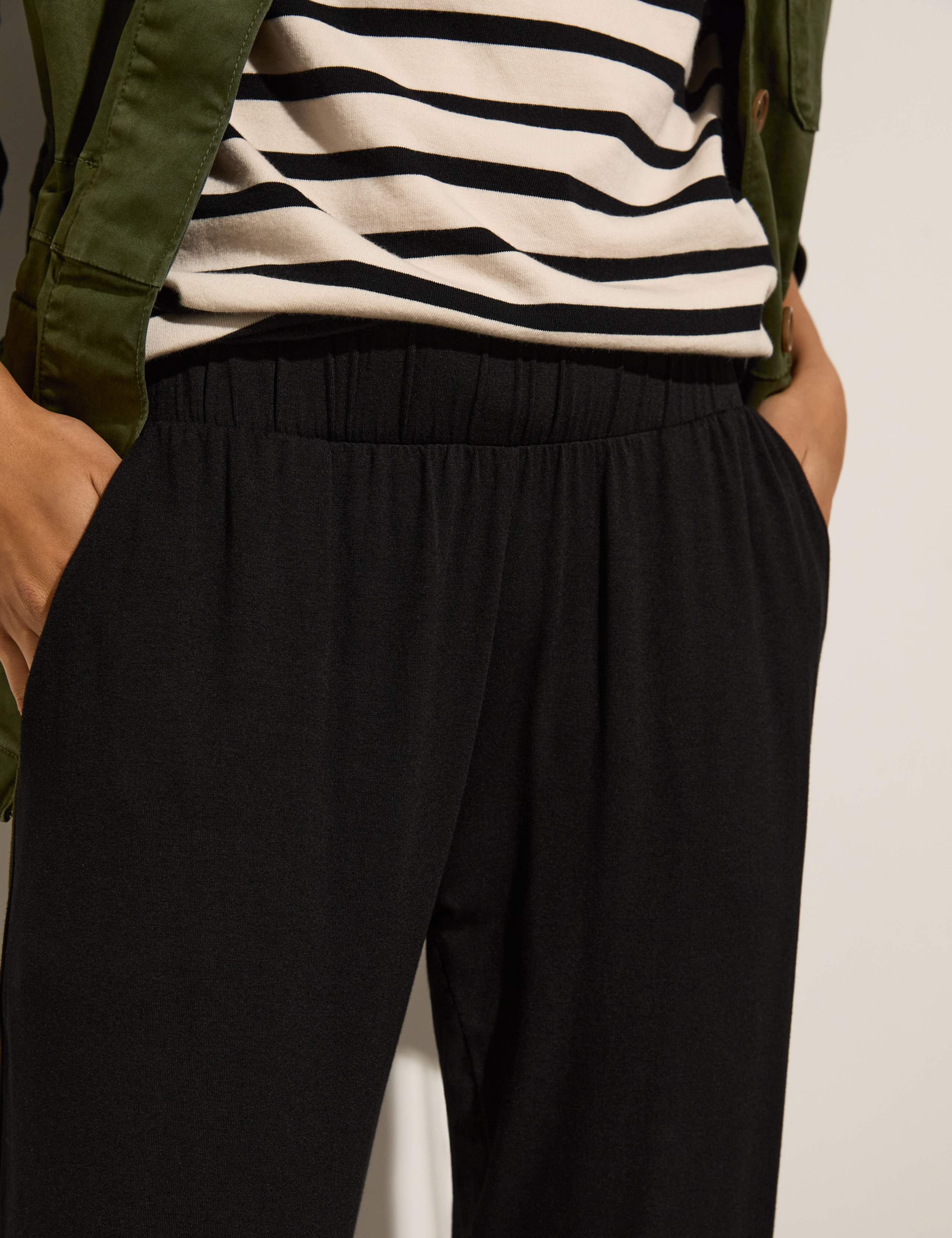 Jersey Elasticated Waist Tapered Trousers 4 of 8