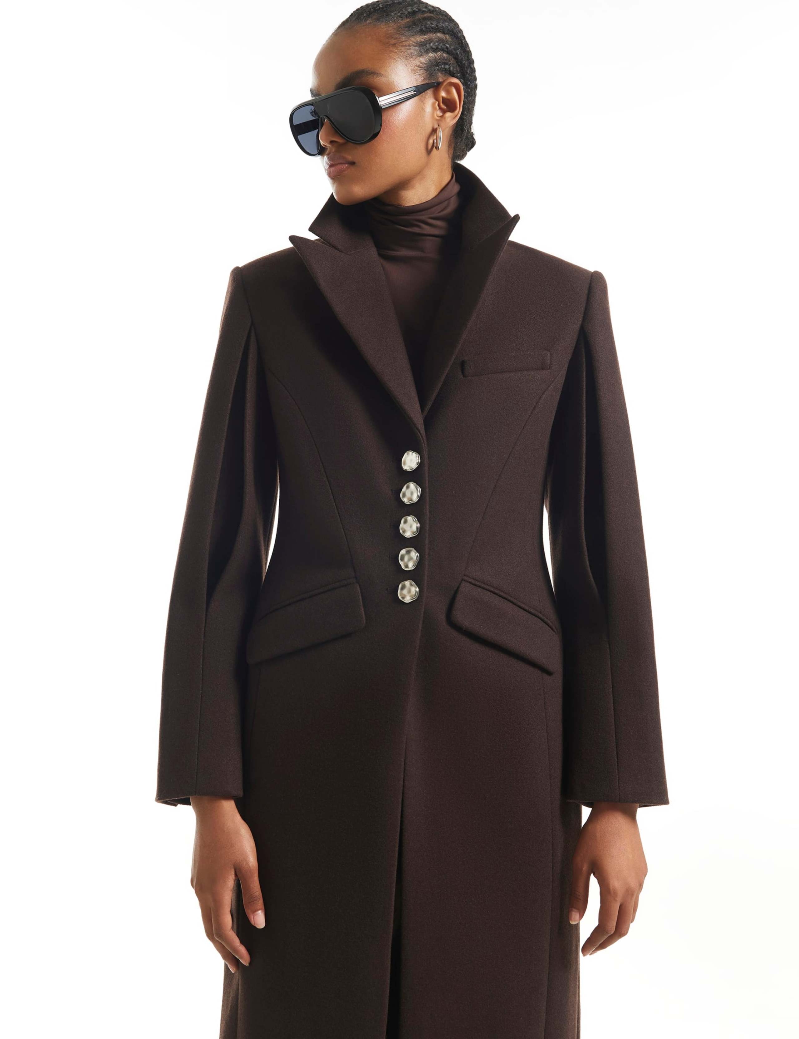 Back Cinch Single Breasted Longline Coat 2 of 6