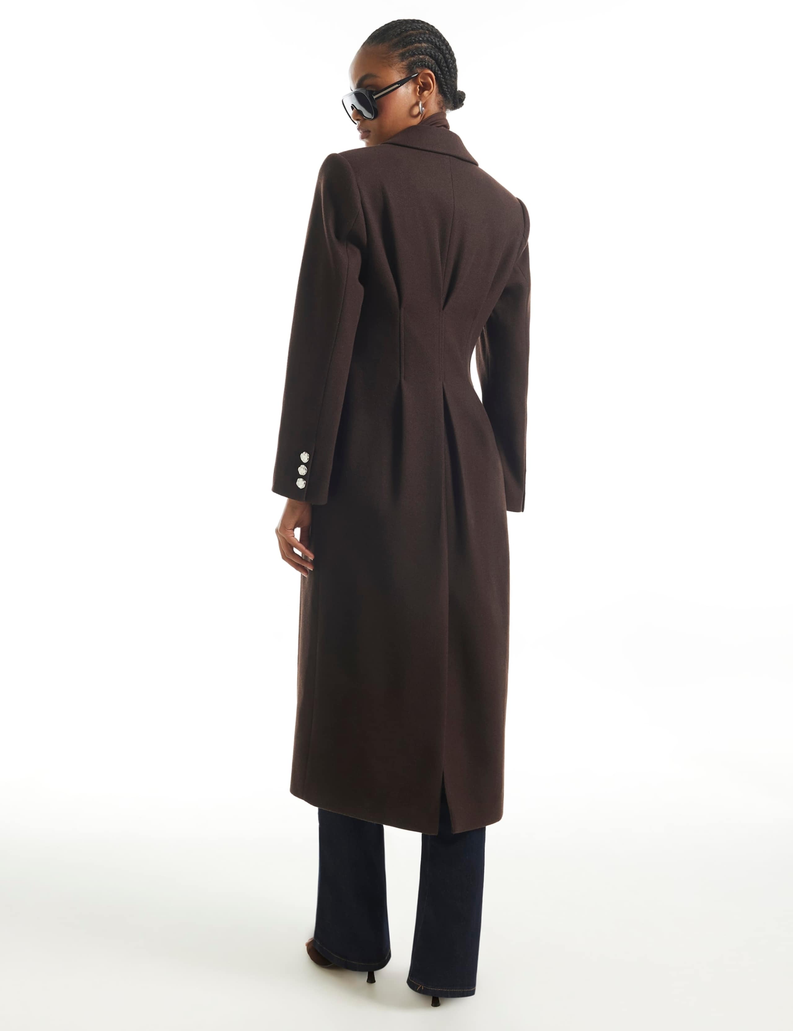 Back Cinch Single Breasted Longline Coat 4 of 6
