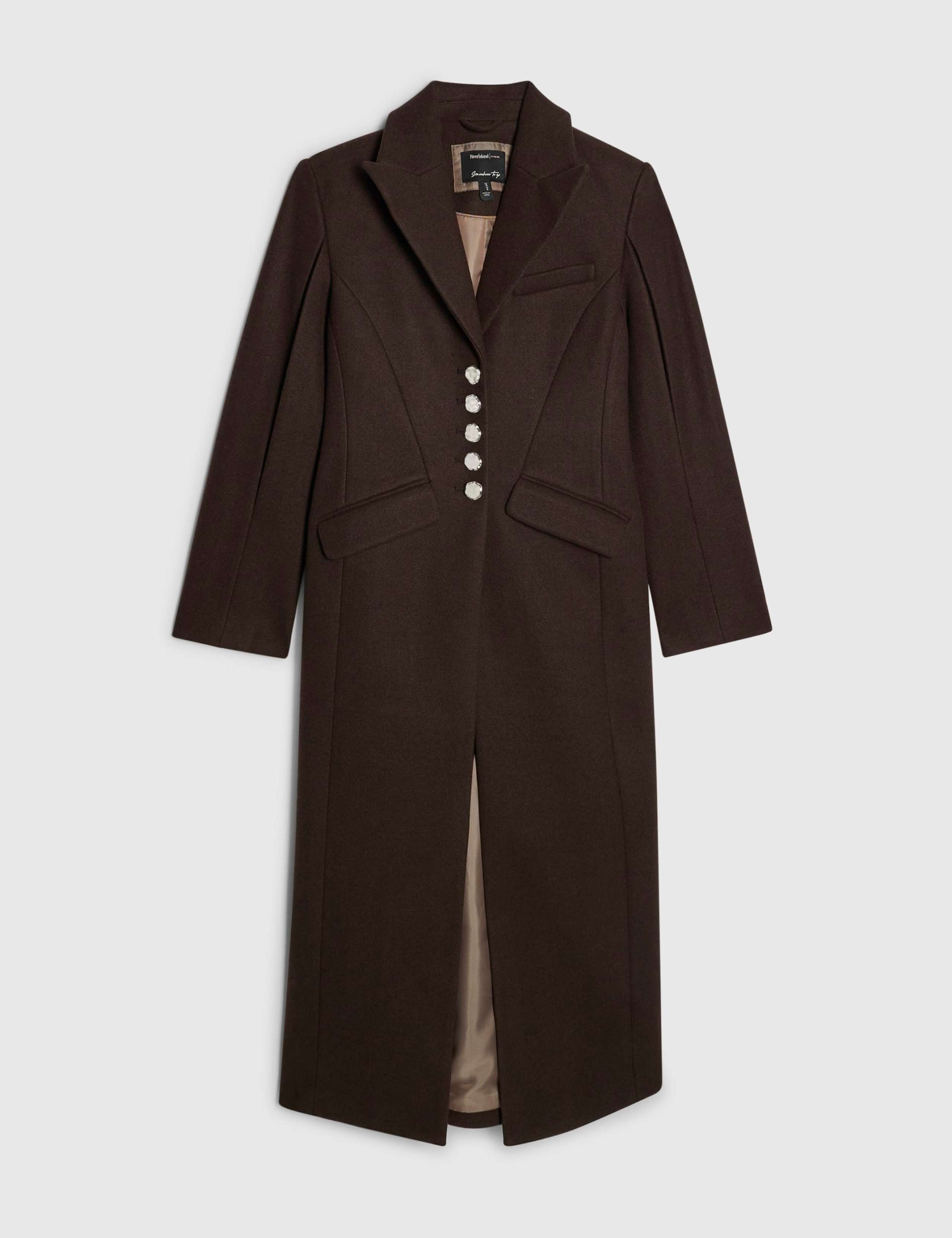 Back Cinch Single Breasted Longline Coat 6 of 6