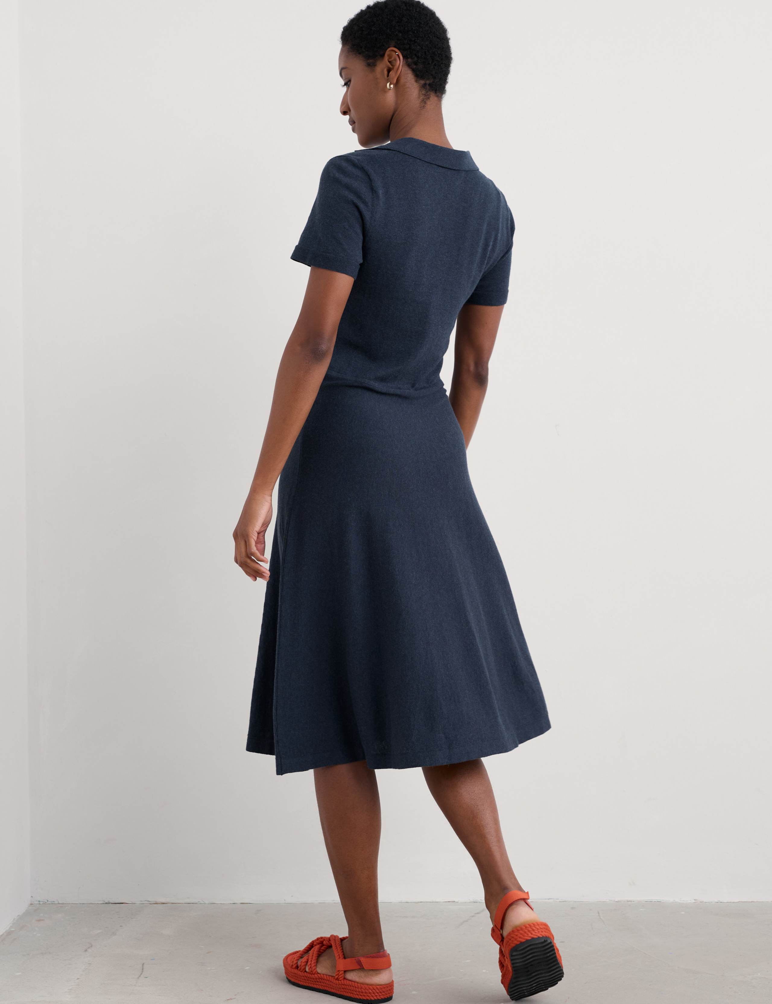 Pure Cotton V-Neck Knee Length T-Shirt Dress 5 of 5