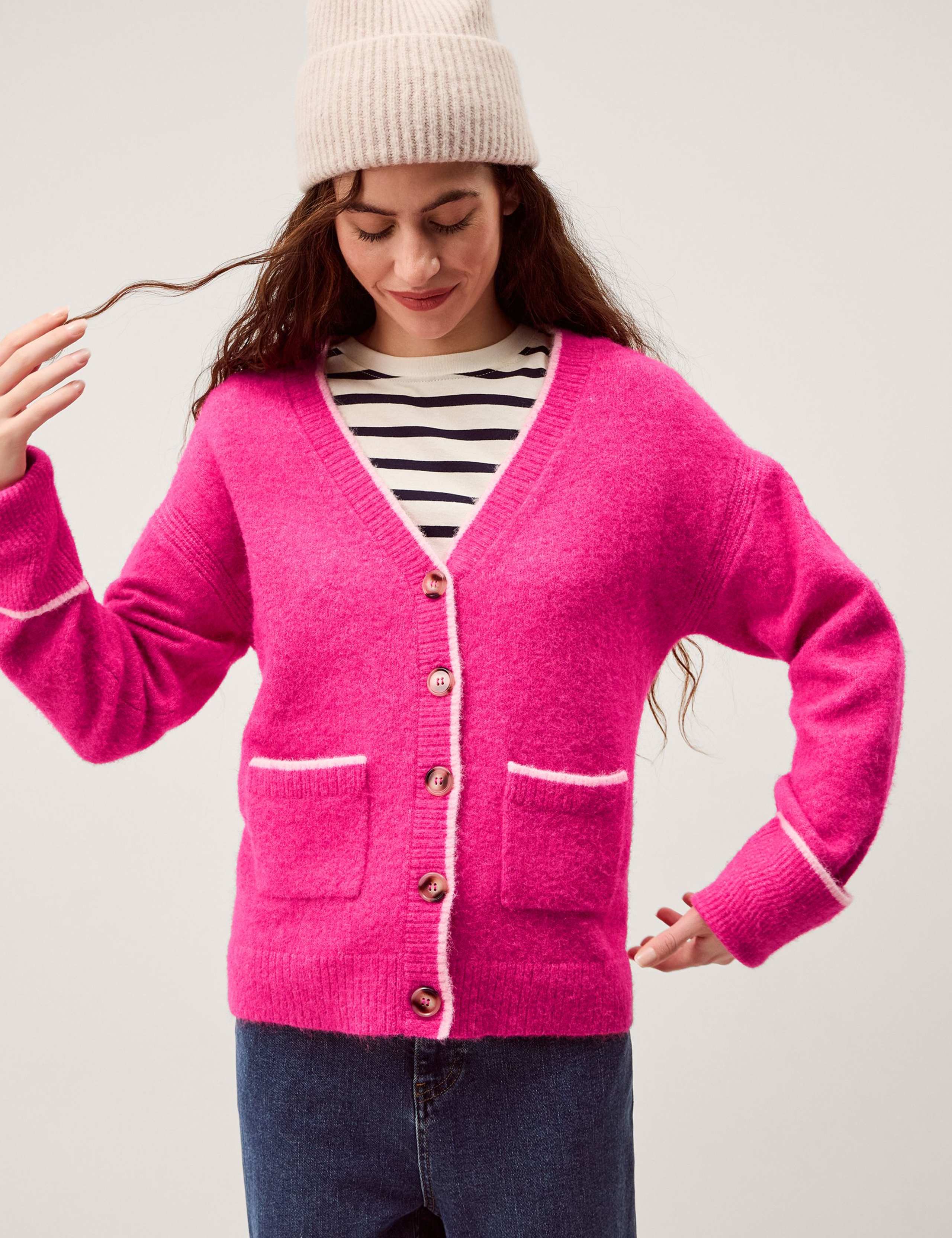 Textured V-Neck Cardigan 1 of 4