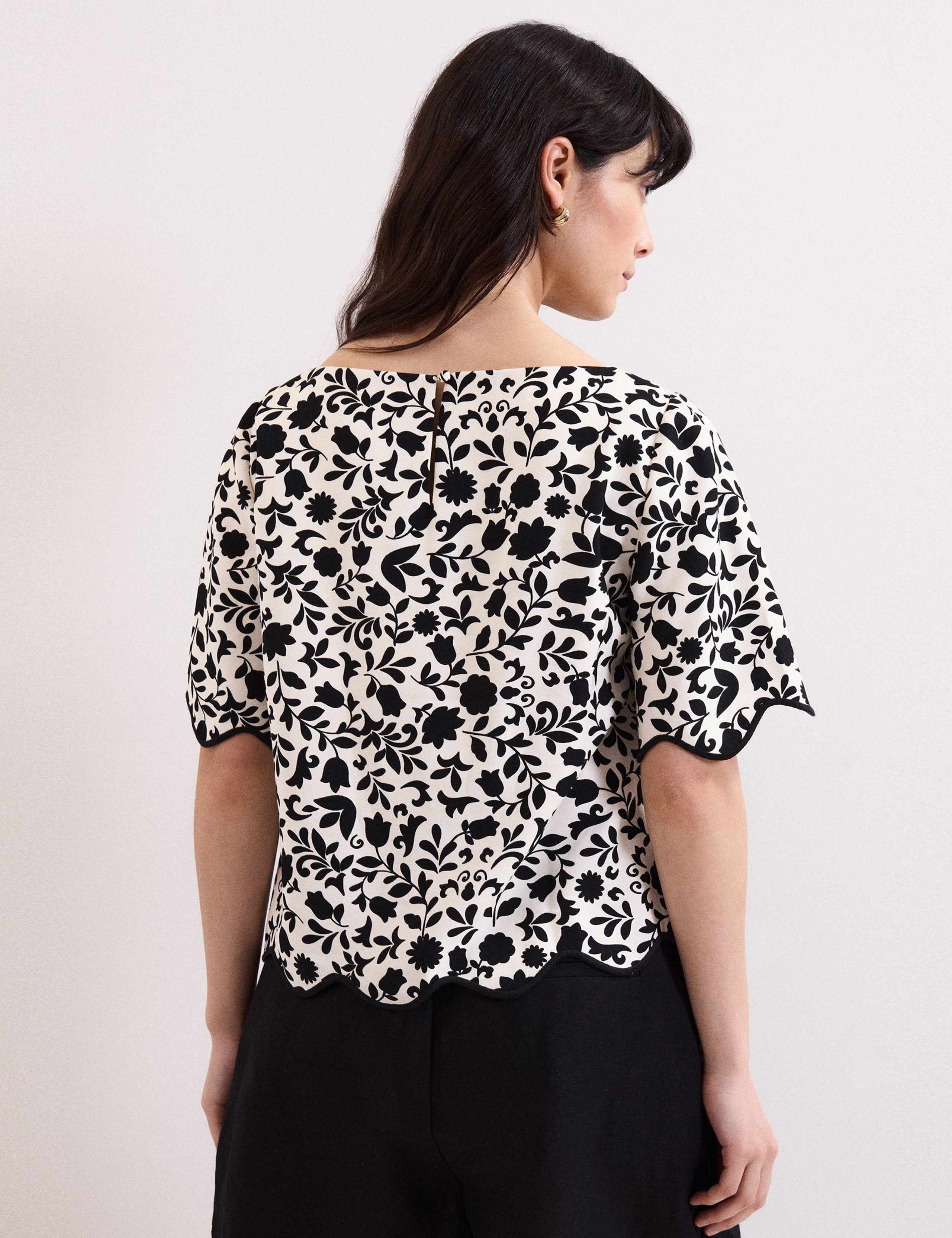 Printed Slash Neck Top 4 of 6