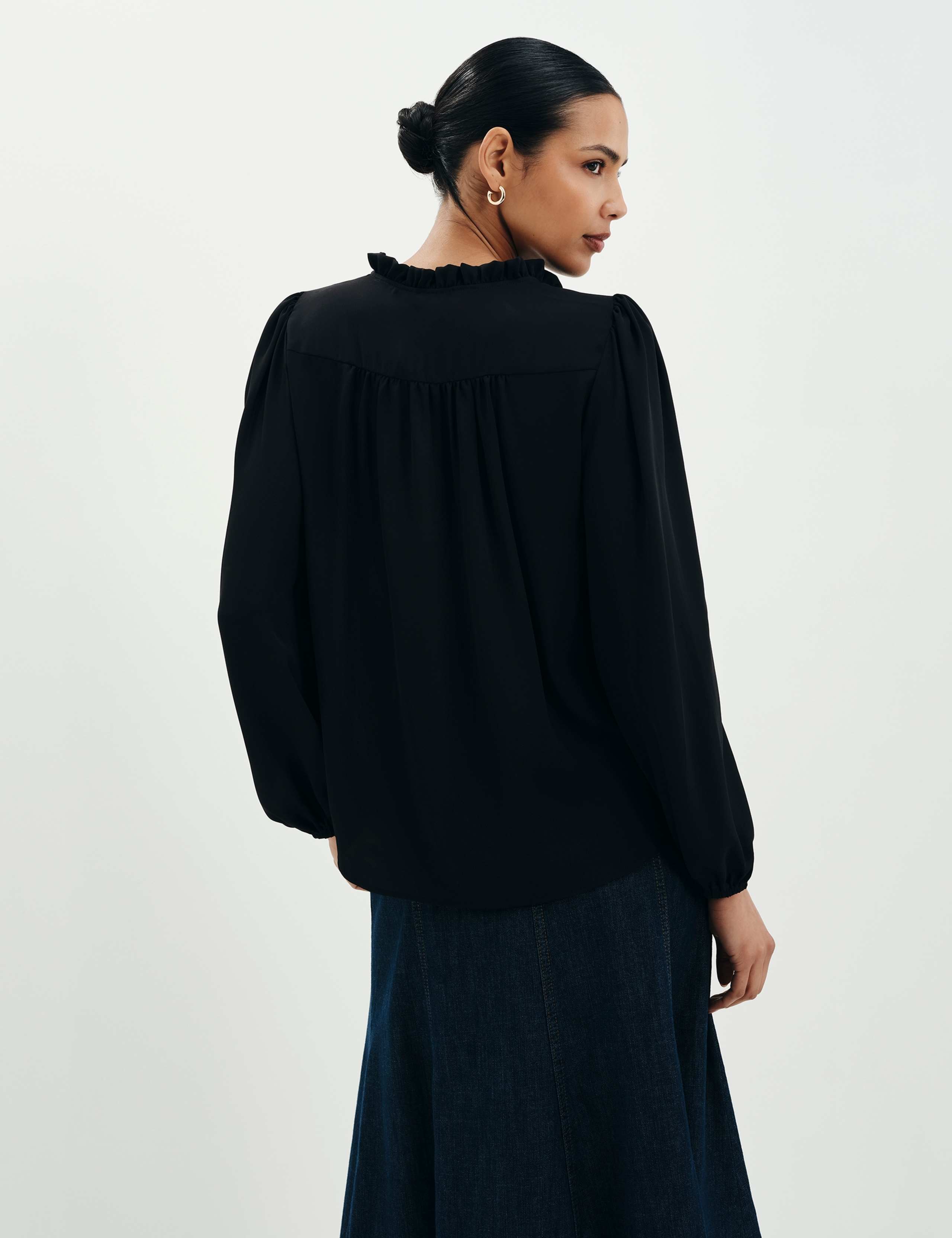 Shirred Tie Neck Blouse 10 of 11