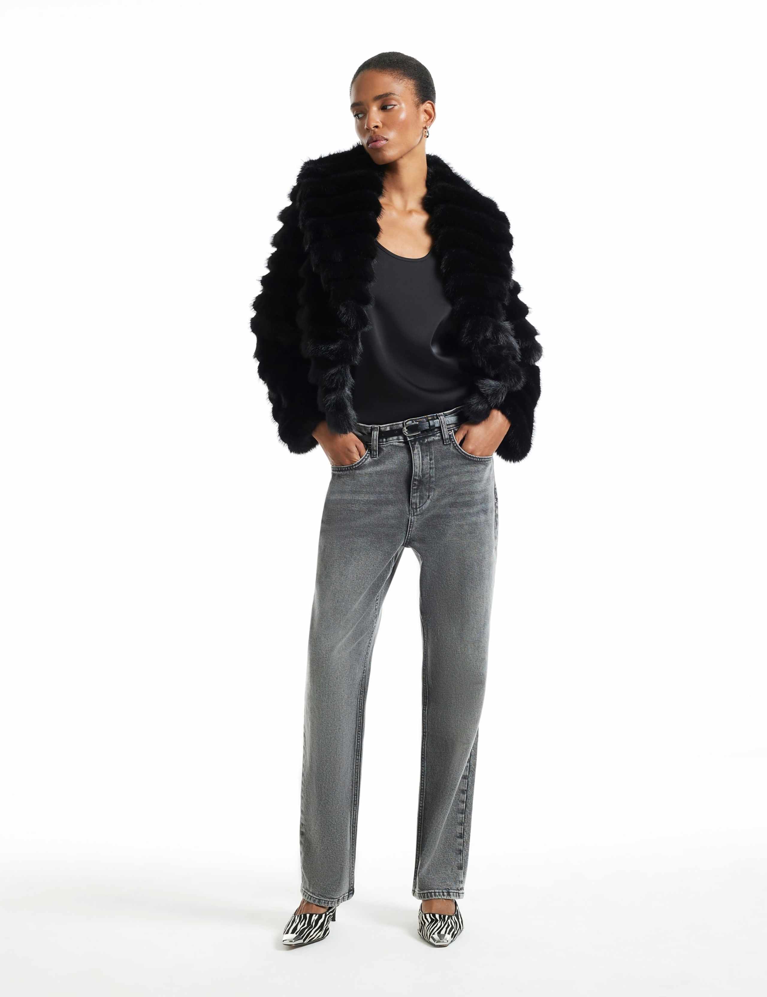 Faux Fur Oversized Short Coat 3 of 6