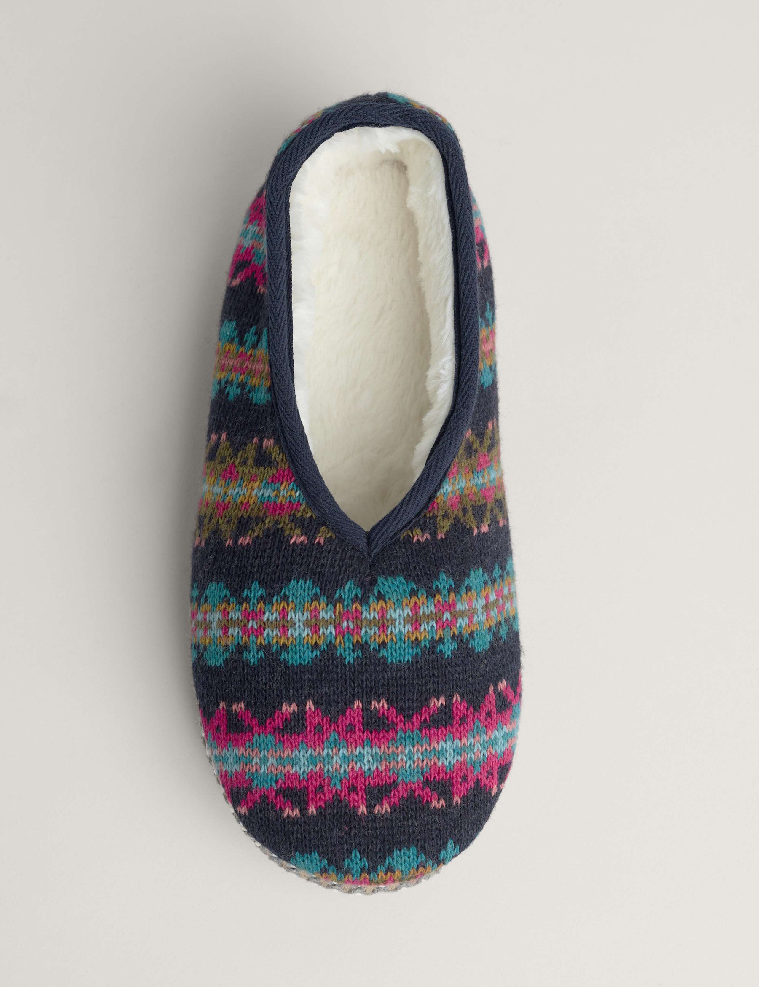 Faux Fur Lined Round Toe Pump Slippers 4 of 5