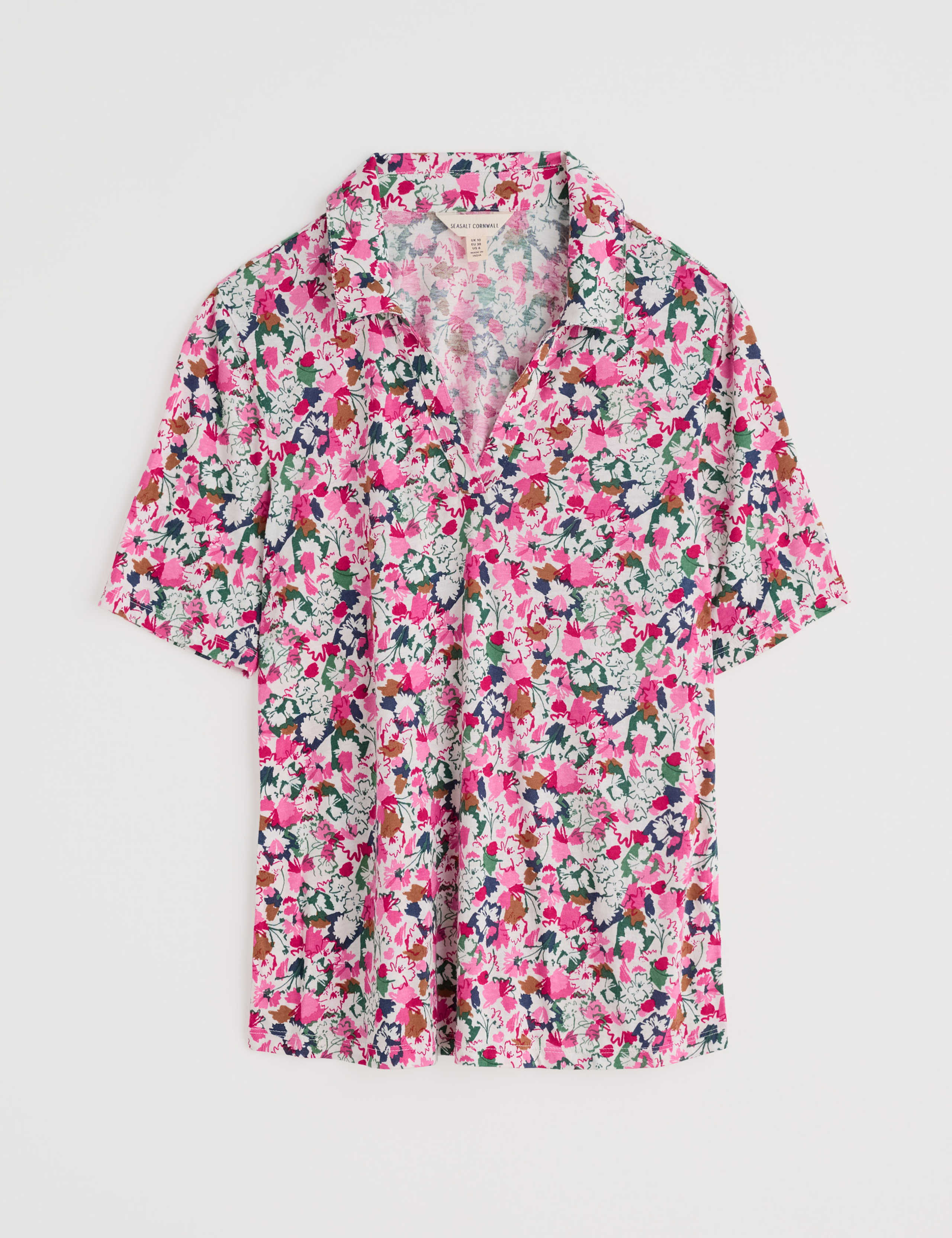 Cotton Modal Floral Relaxed Popover Blouse 2 of 4