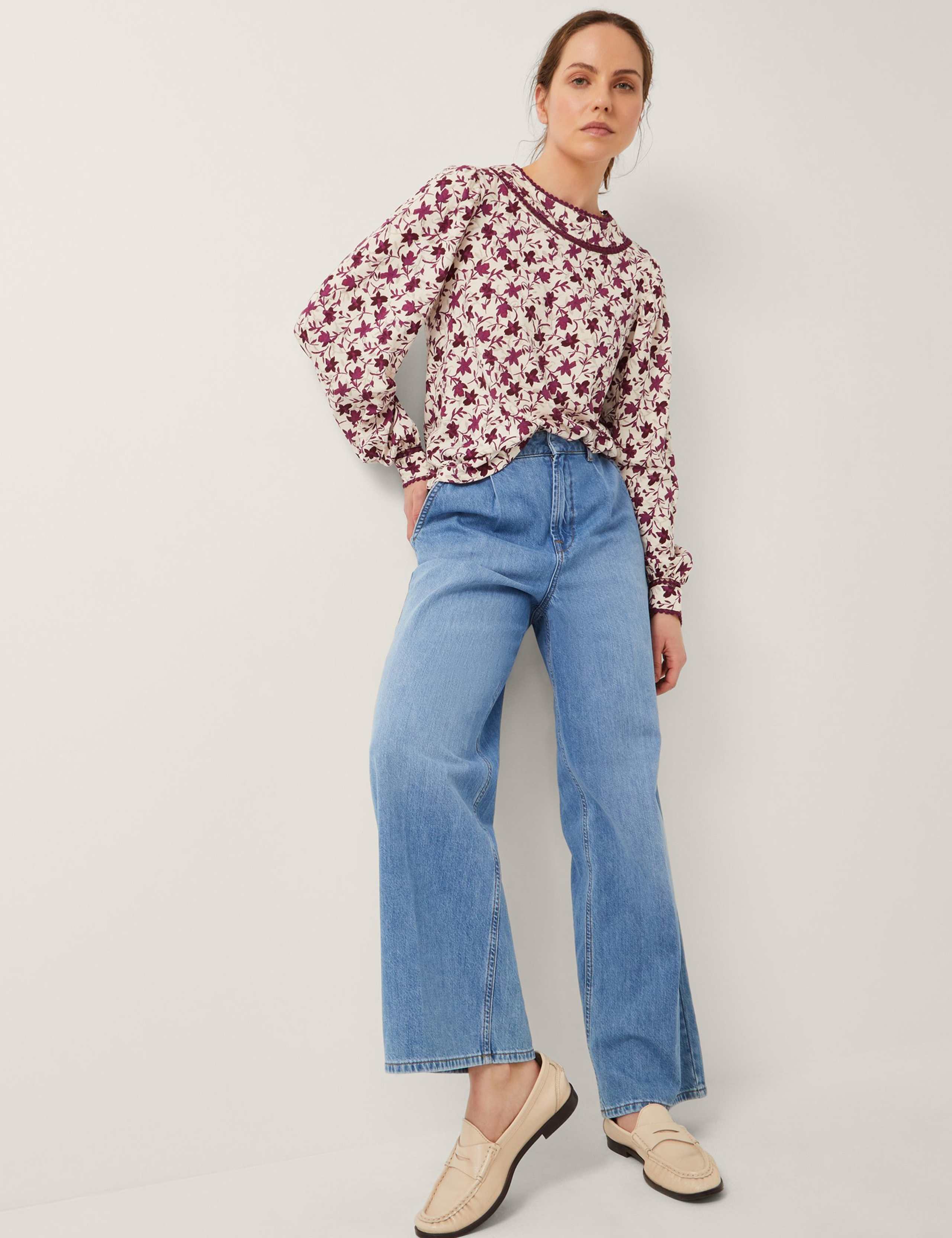 Cotton Rich Jersey Floral Top 3 of 5