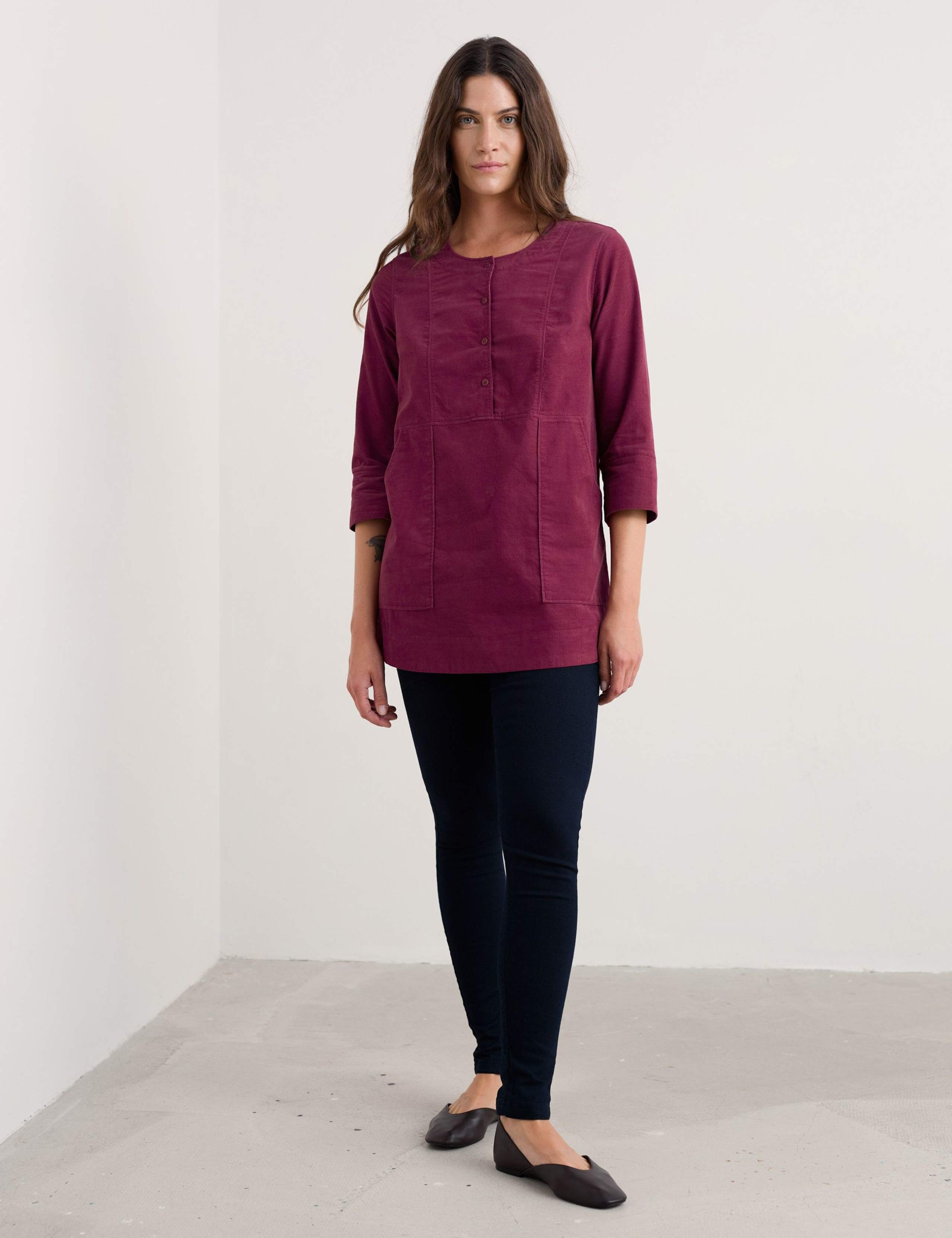 Pure Cotton Round Neck Button Detail Tunic 3 of 5