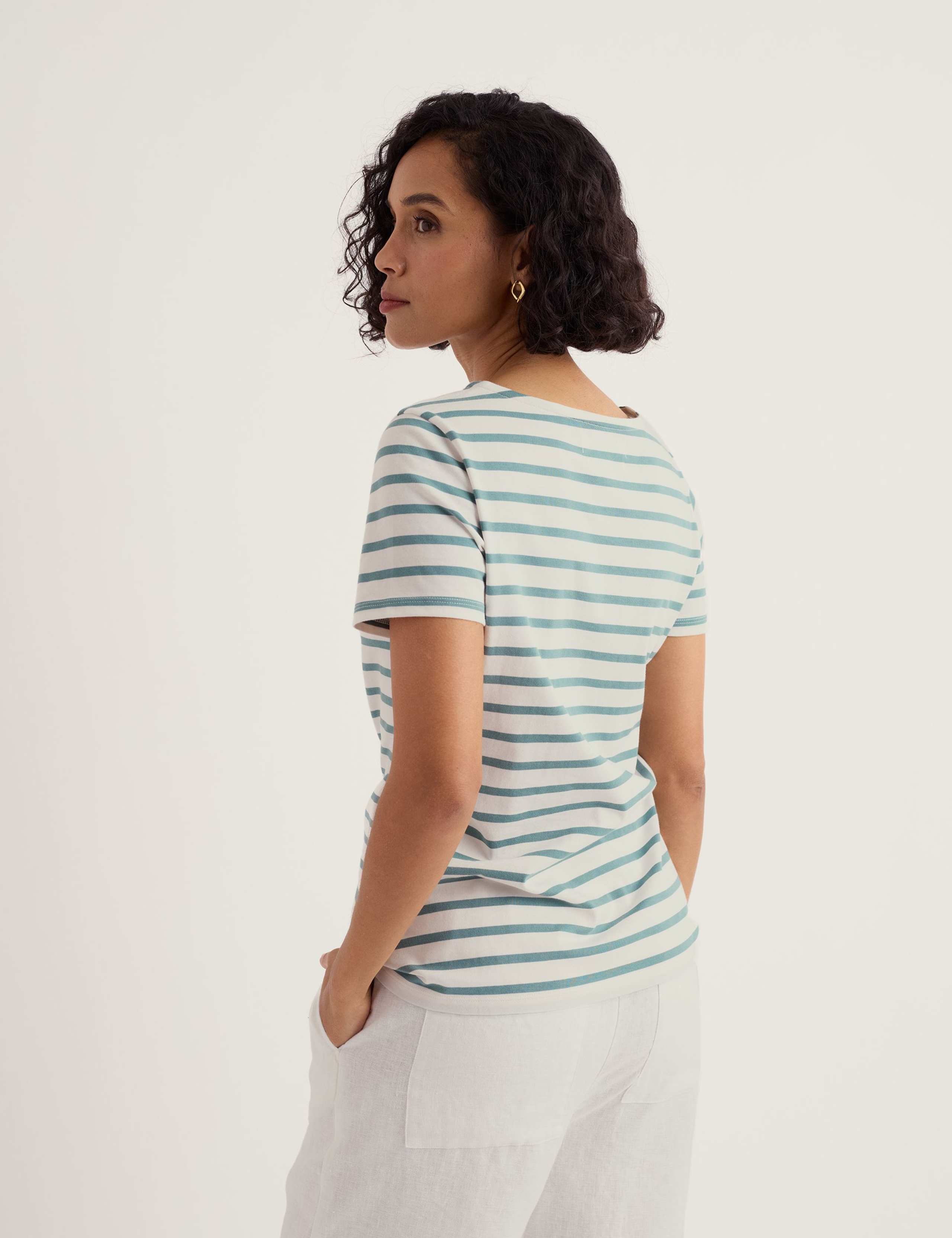 Pure Cotton Striped T-Shirt 4 of 5