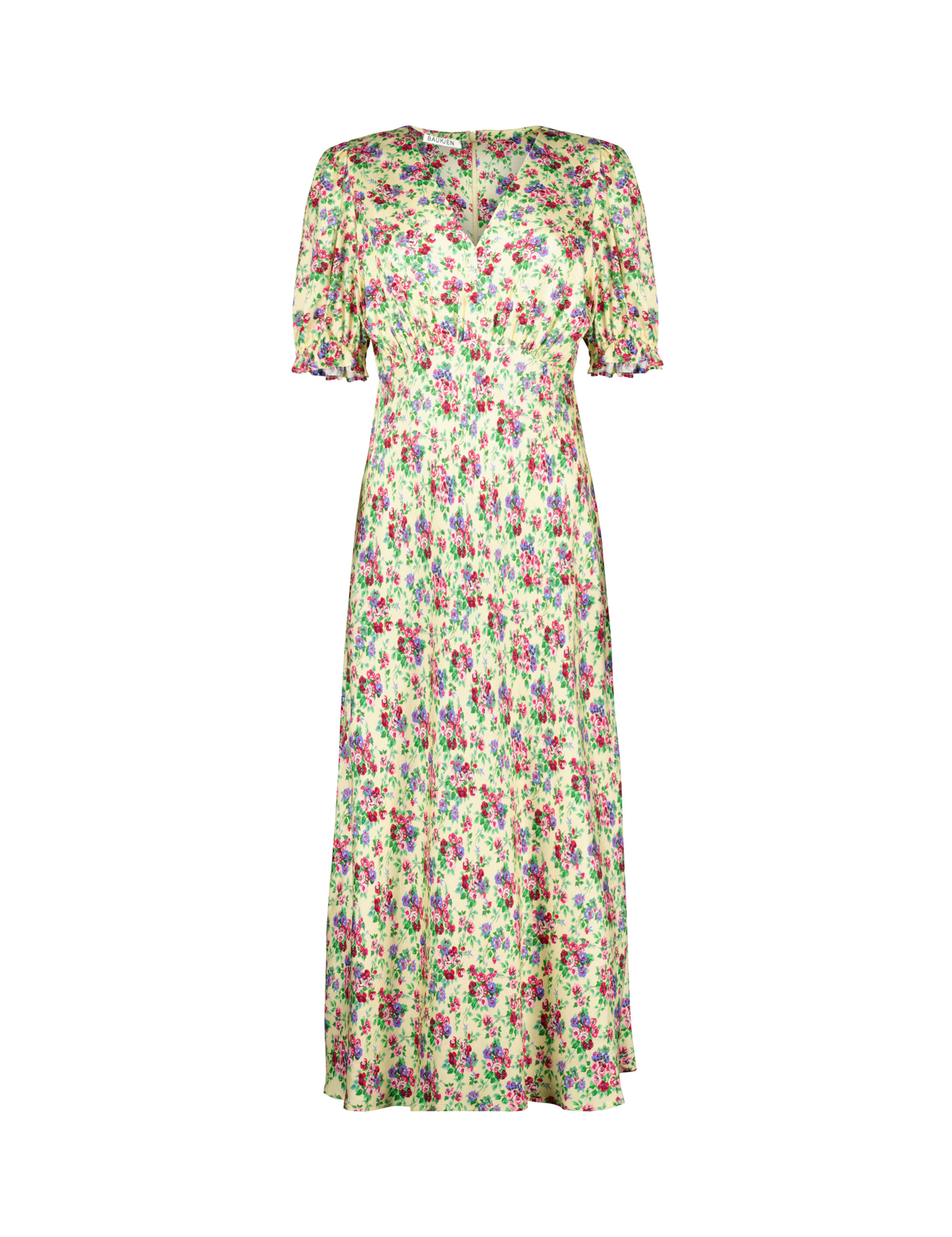 Satin Floral Midi Tea Dress 2 of 6