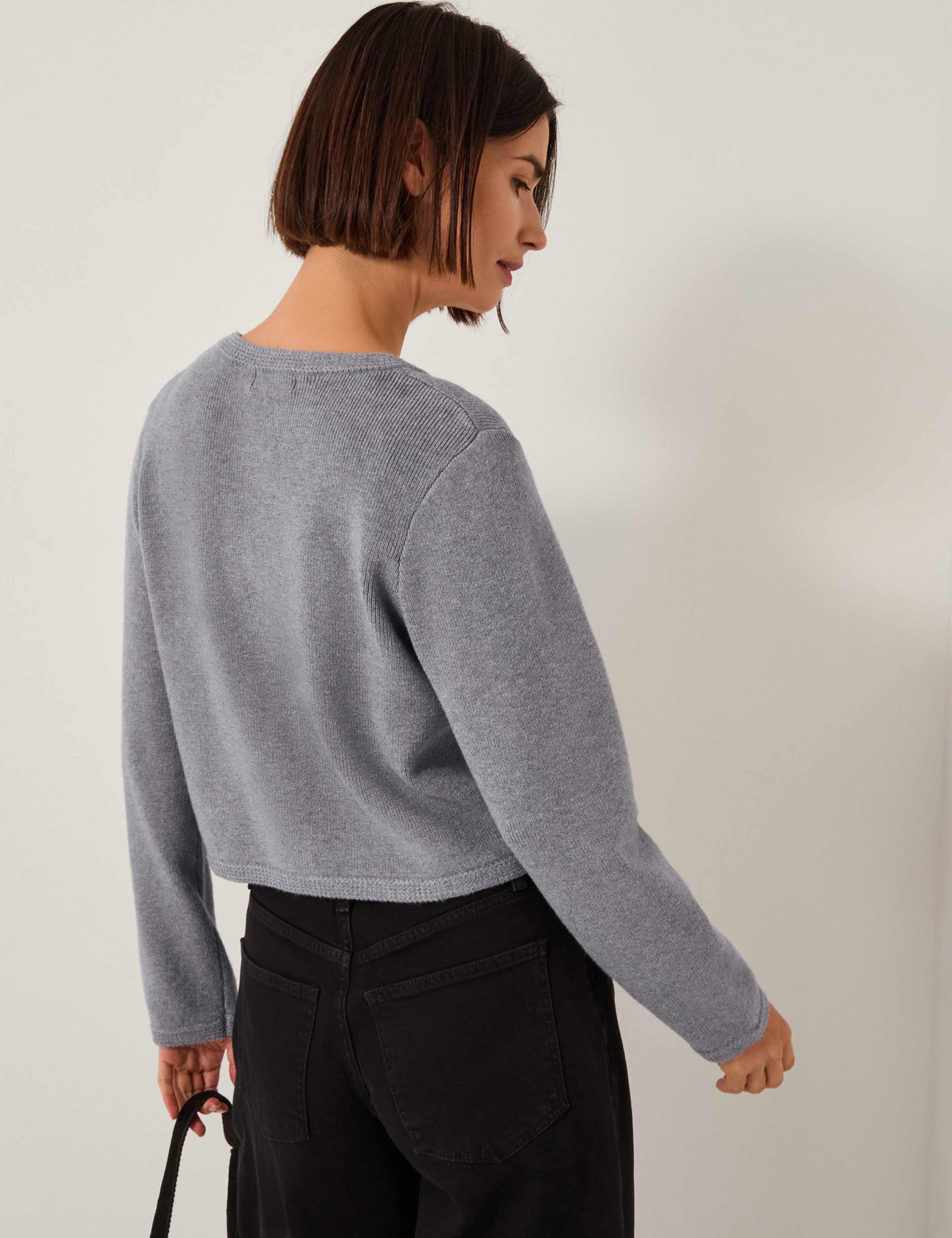 Textured V-Neck Button Front Cardigan 5 of 5