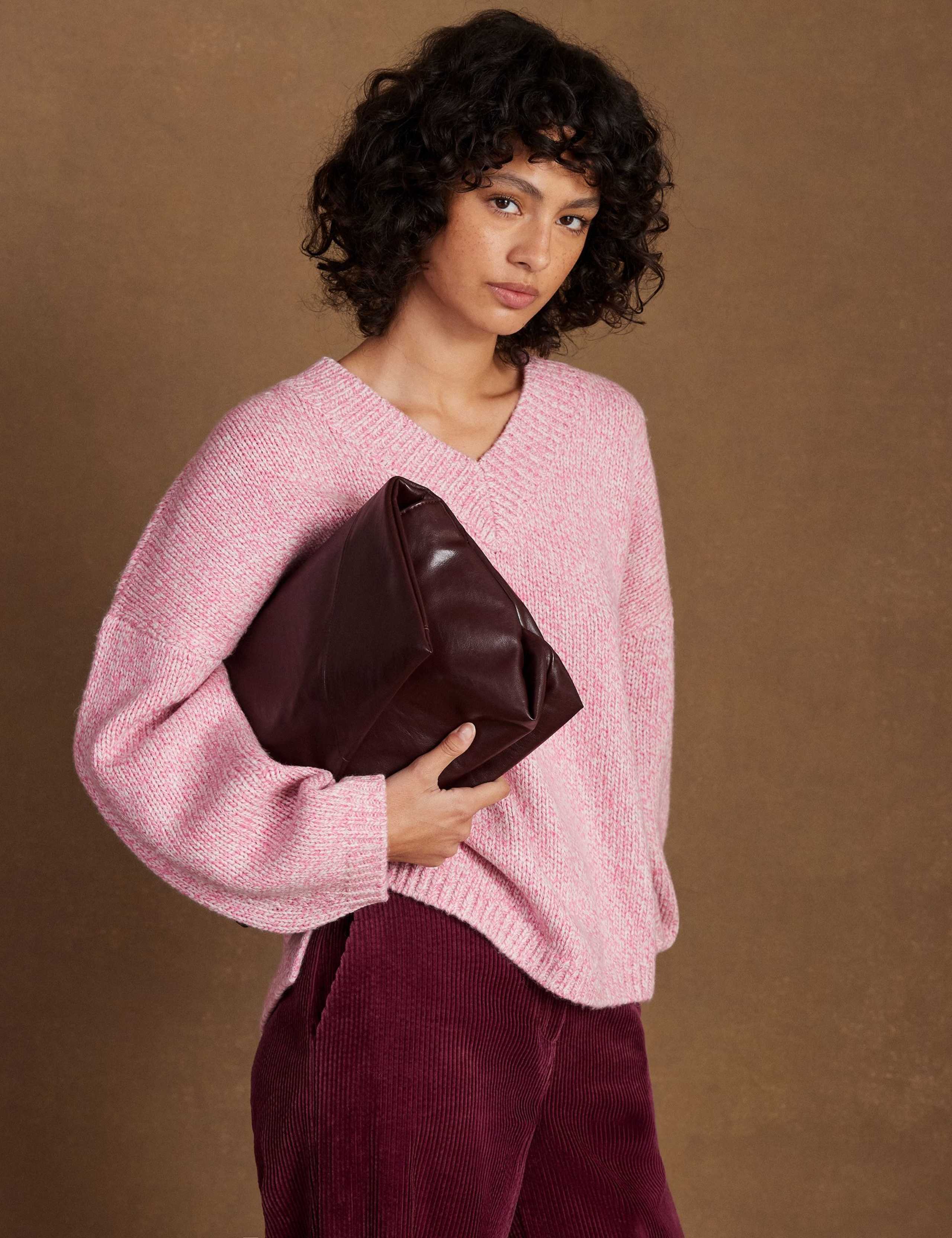 Wool Blend Marl V-Neck Jumper 4 of 6