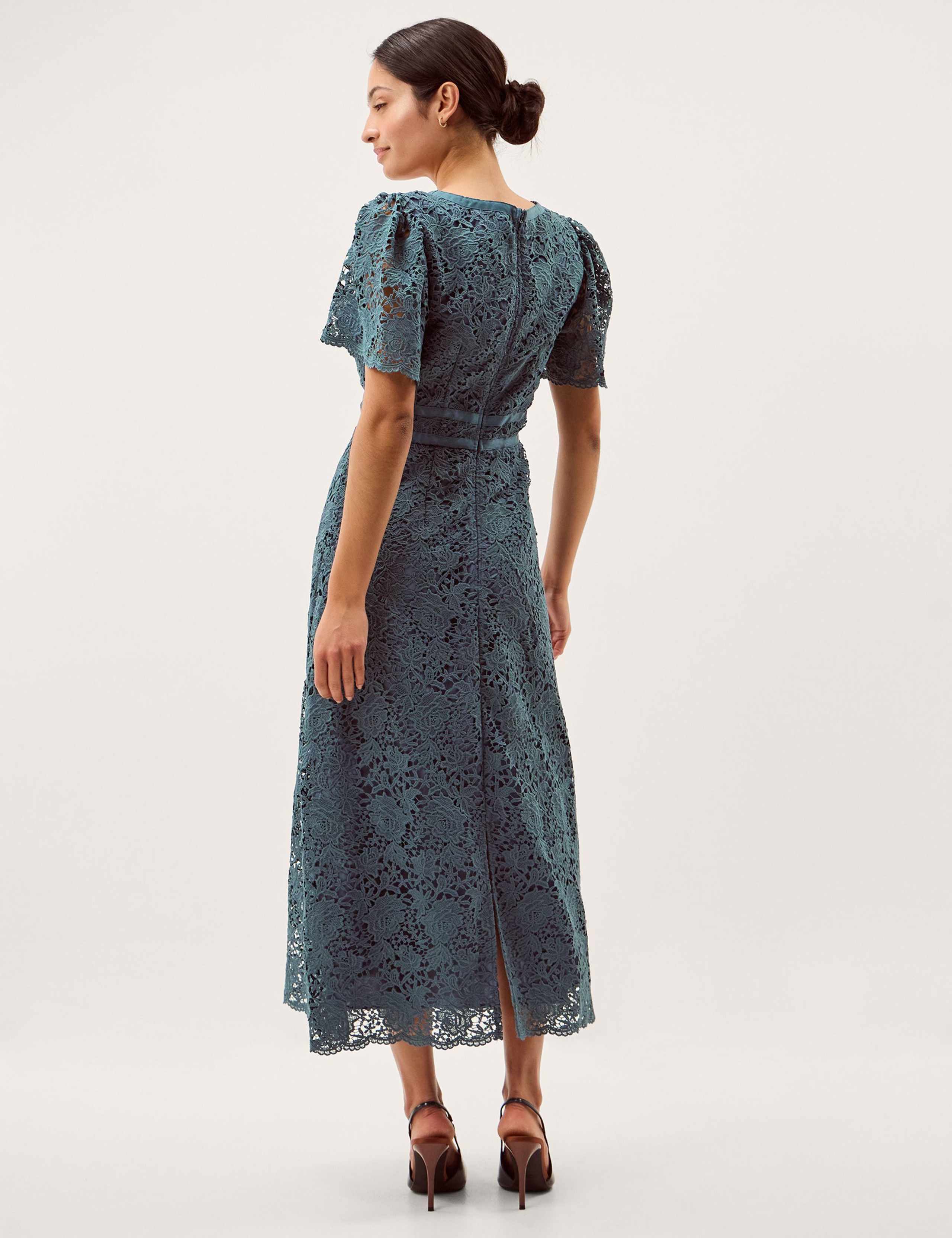 Lace Square Neck Midi Shift Dress 4 of 5