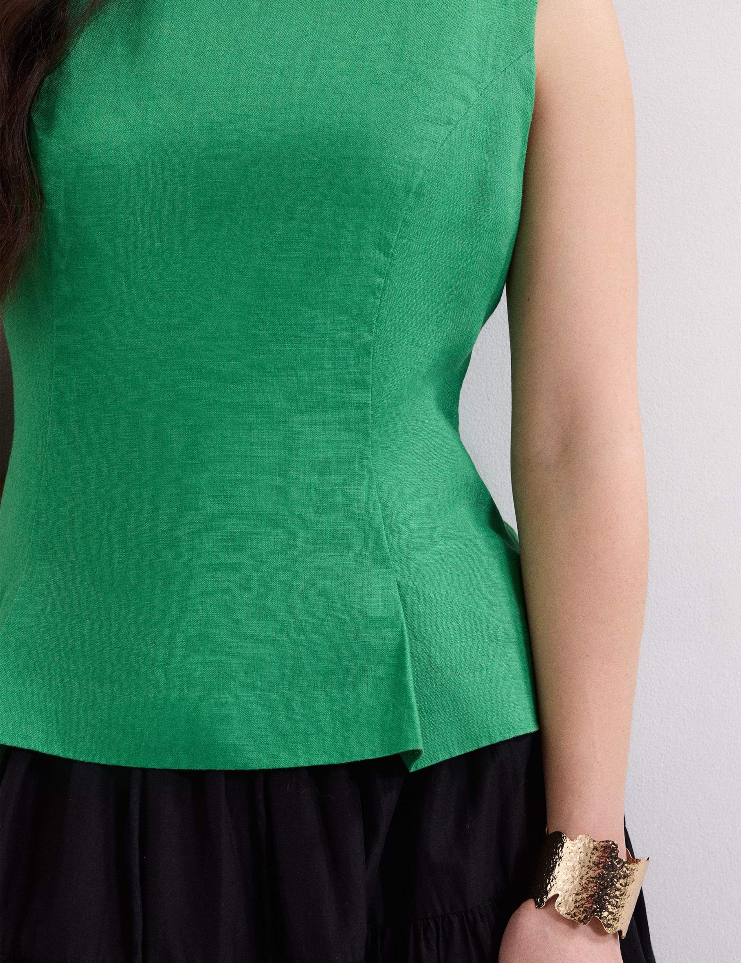 Pure Linen Slash Neck Vest Top 5 of 6