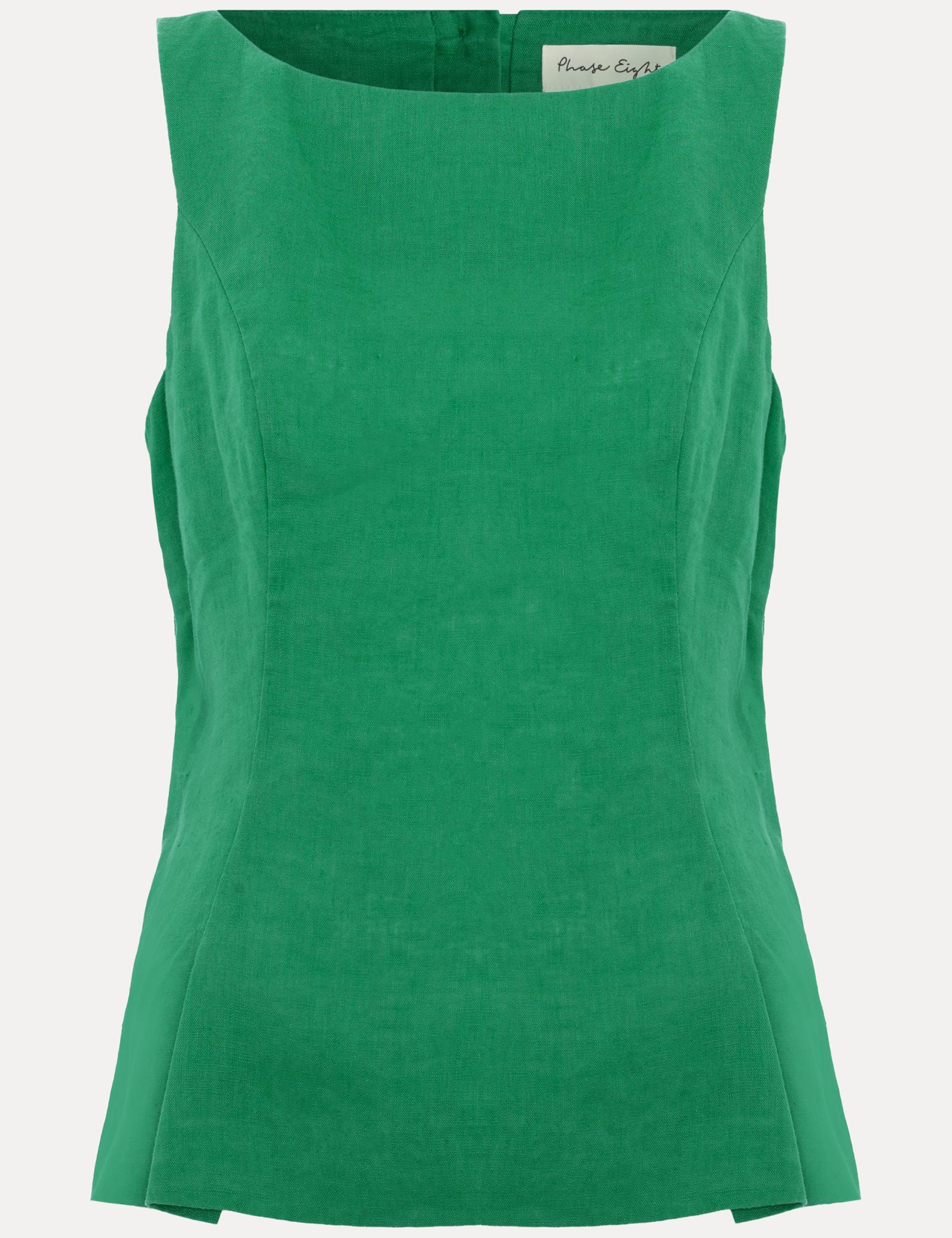 Pure Linen Slash Neck Vest Top 2 of 6
