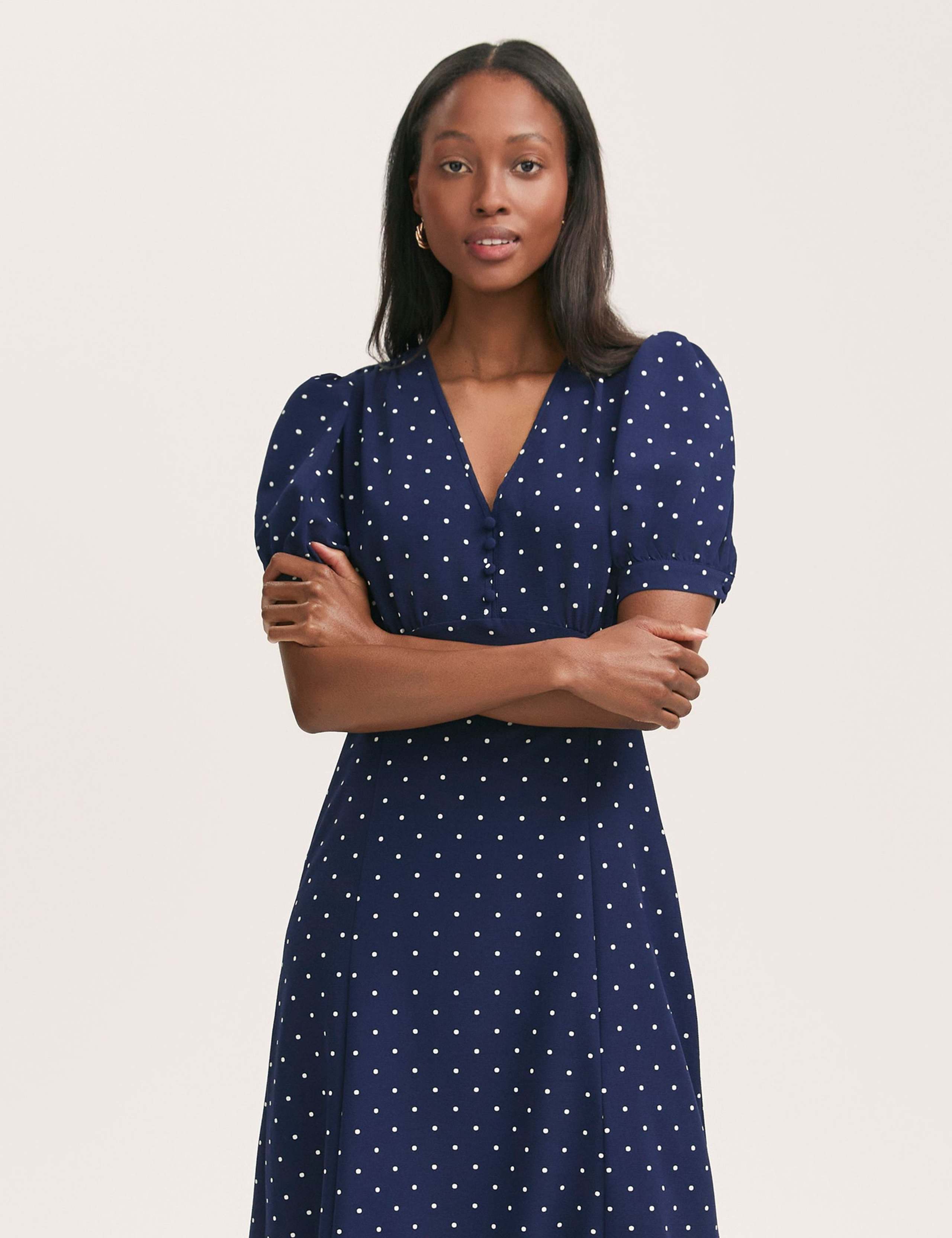 Spot Print Midi Tea Dress 2 of 3