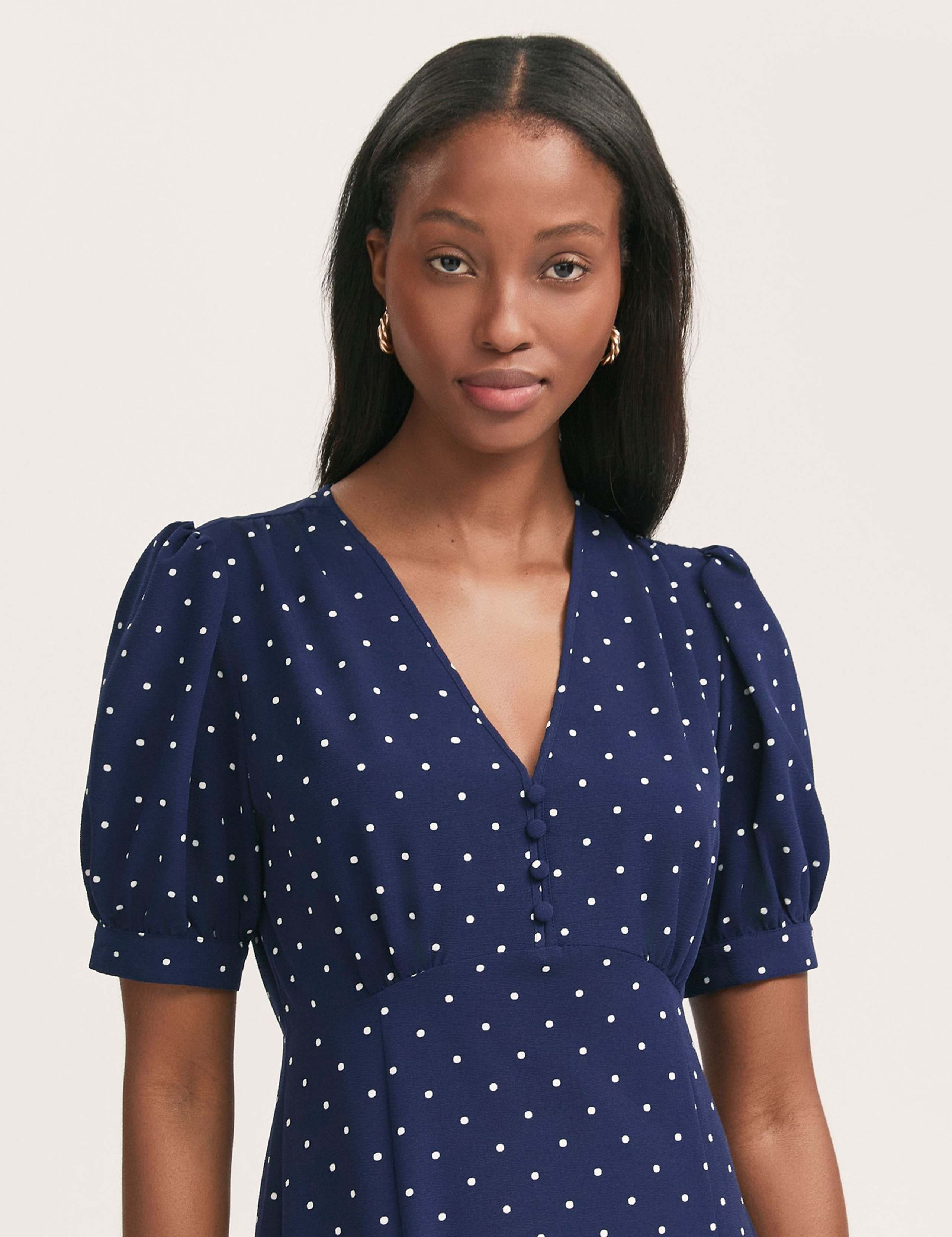 Spot Print Midi Tea Dress 3 of 3